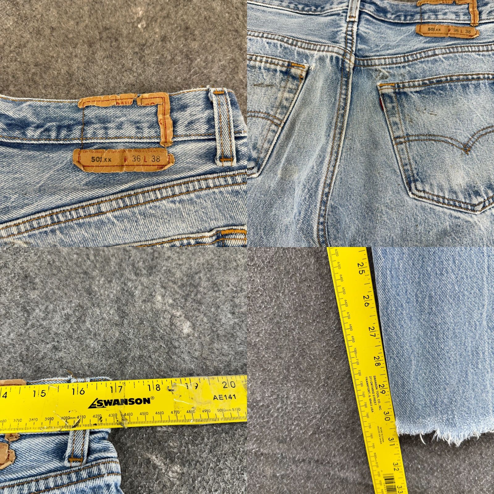 Levi's VINTAGE Levi's 501 Jeans Mens 34x31 Blue Regular Light Wash 90s USA Made Distressed Button Fly 5-Pocket Size US 34 / EU 50 - 9 Thumbnail
