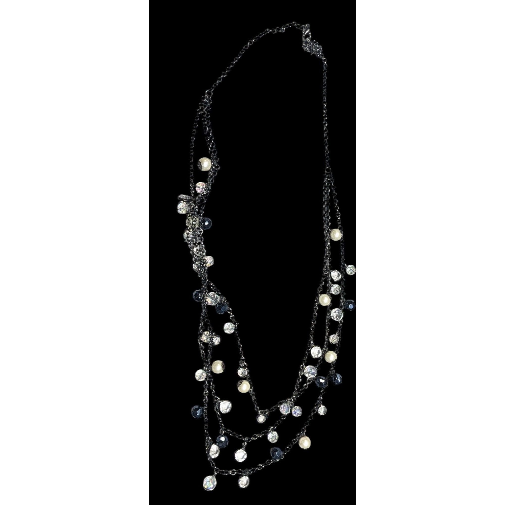 Other Glam Goth Multilayer Glass And Faux Pearl Charm Studded Neck Size ONE SIZE - 2 Thumbnail