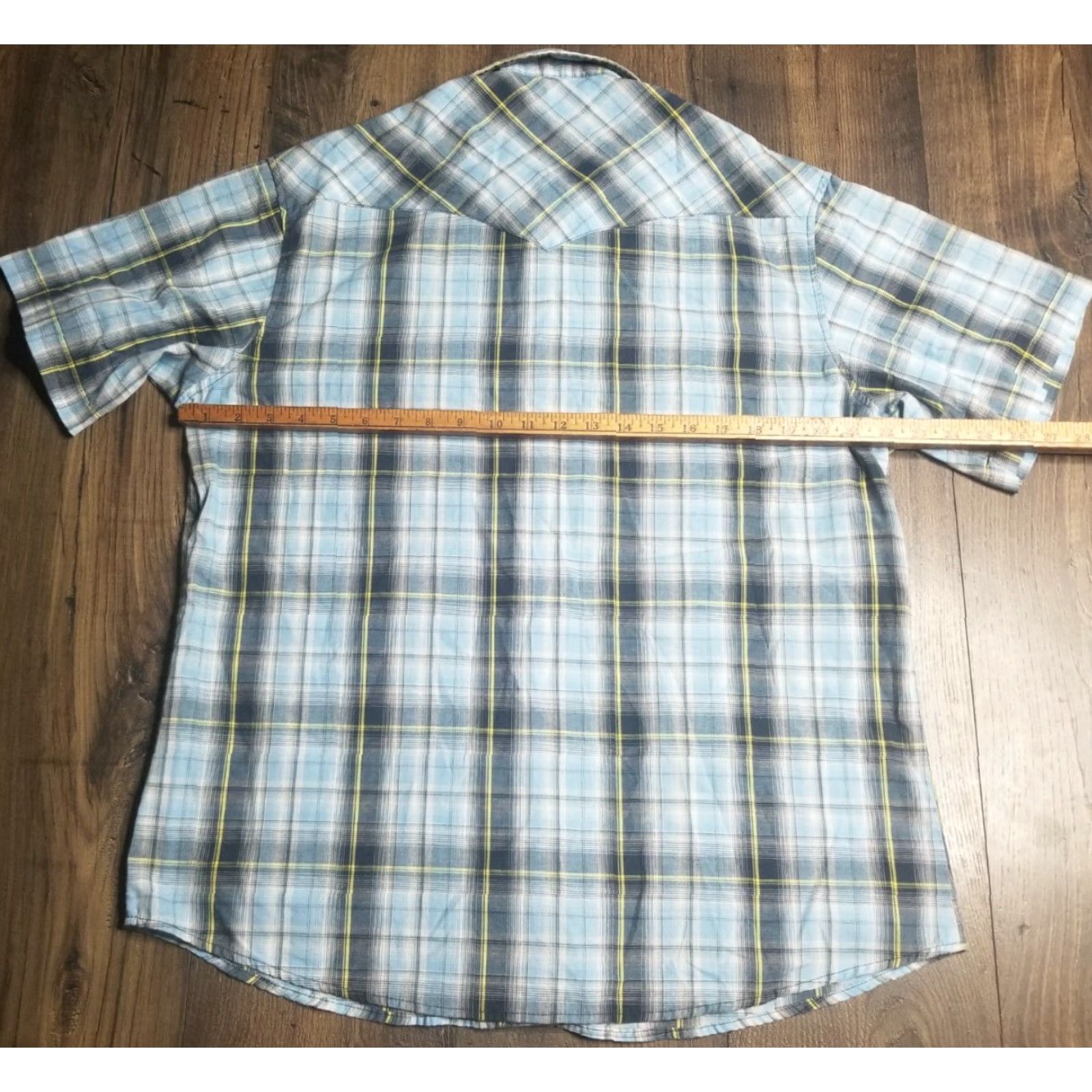 Wrangler VINTAGE Wrangler L Turquoise Blue Plaid Western Pearl Snap Shirt Mens Size US L / EU 52-54 / 3 - 2 Thumbnail