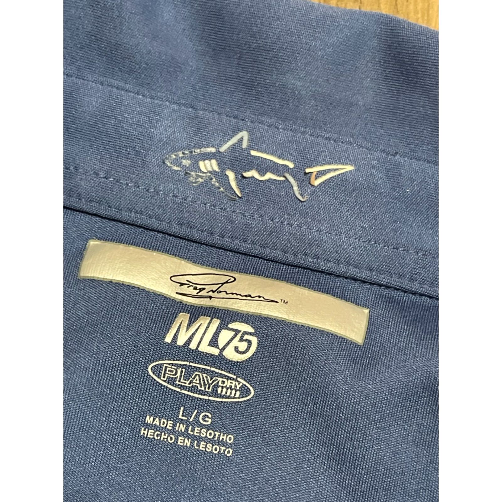 Vintage Greg Norman Shirt Men Polo Short Sleeve Blue Large ML75 PLAY DRY Size US L / EU 52-54 / 3 - 5 Thumbnail