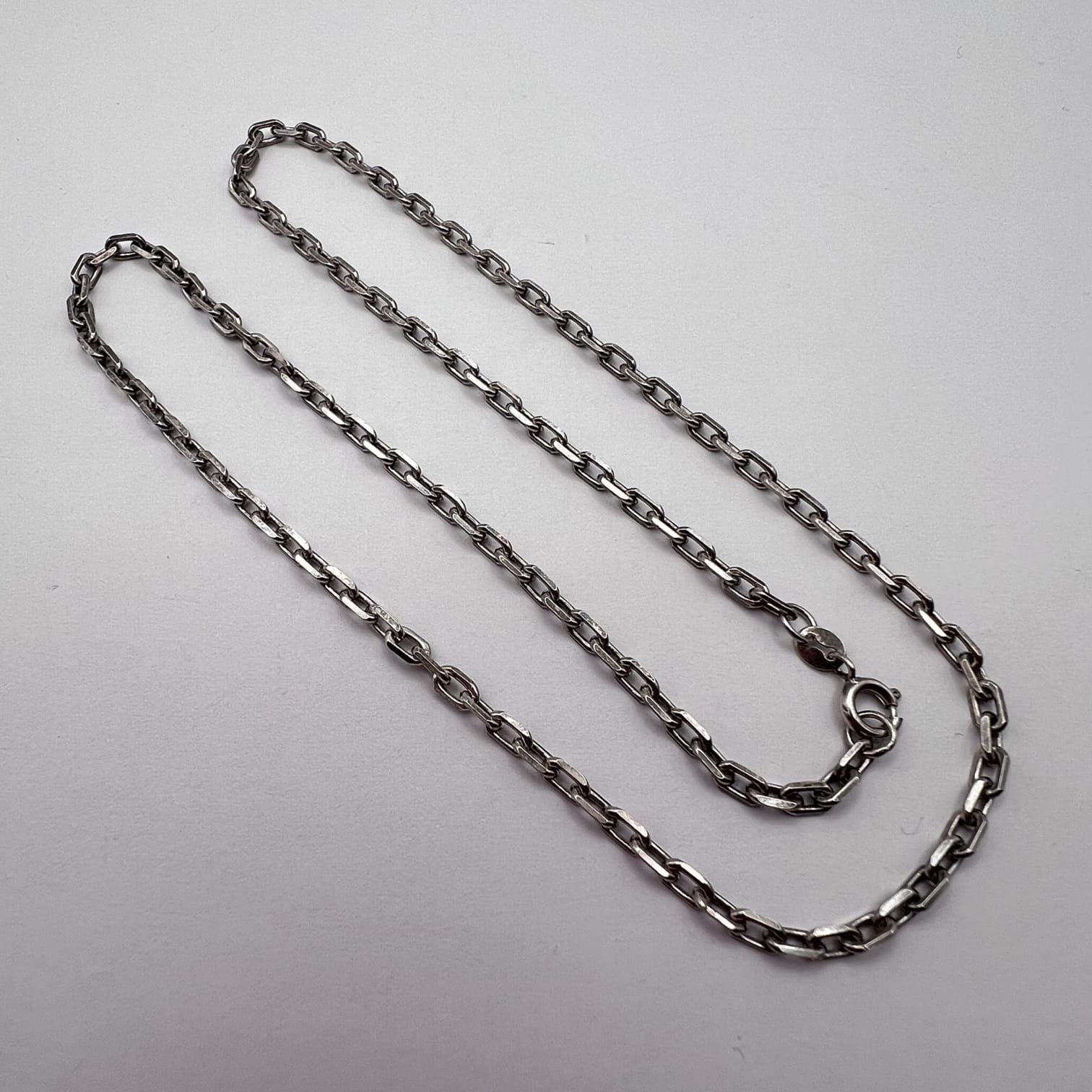 Sterling Silver Vintage 925 Sterling Silver Chain Necklace Solid Link 10.4g Size ONE SIZE - 8 Thumbnail
