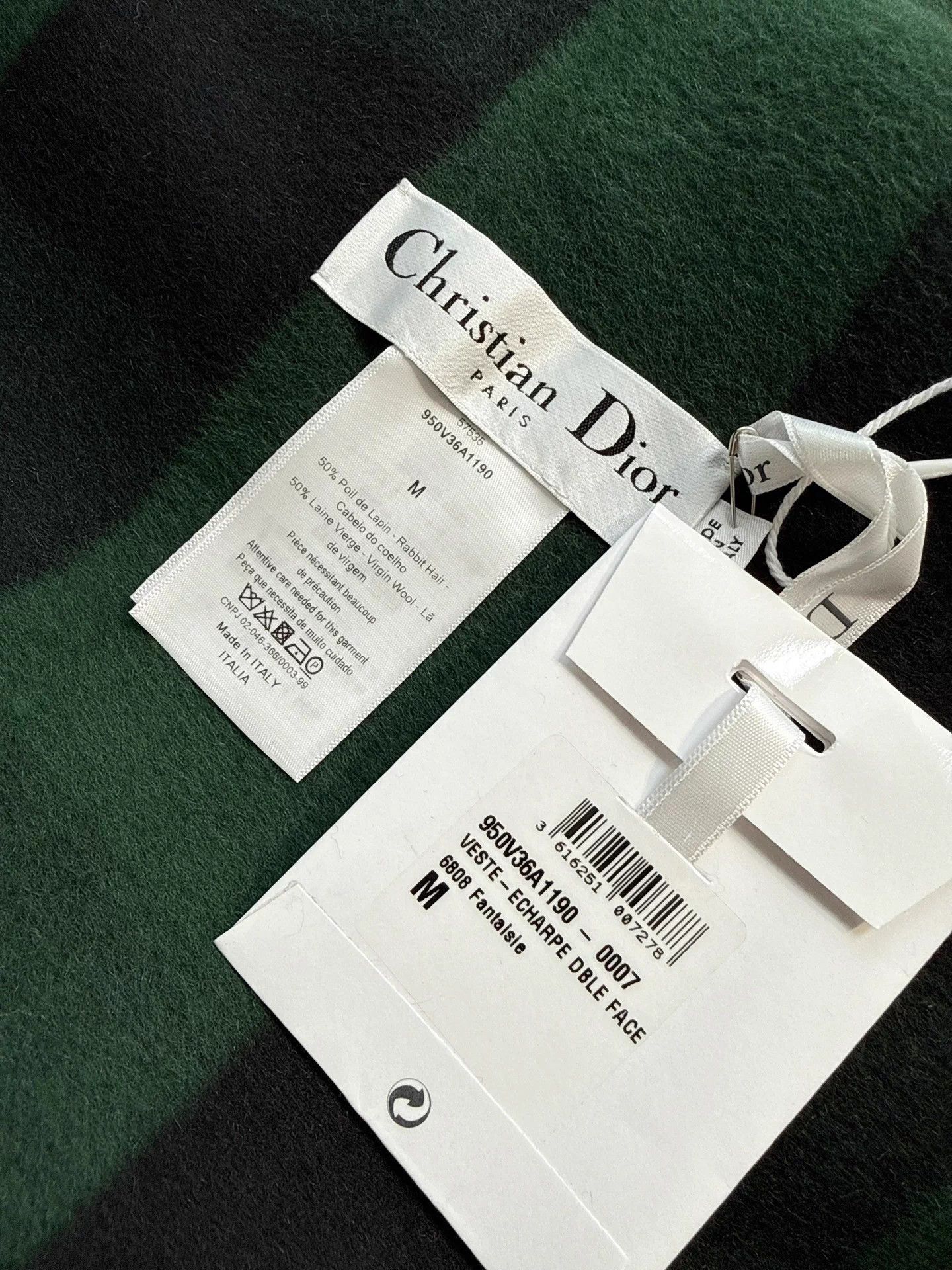 Dior Dior Vintage Dark Green Plaid Shawl Scarf M NWT Size ONE SIZE - 5 Thumbnail