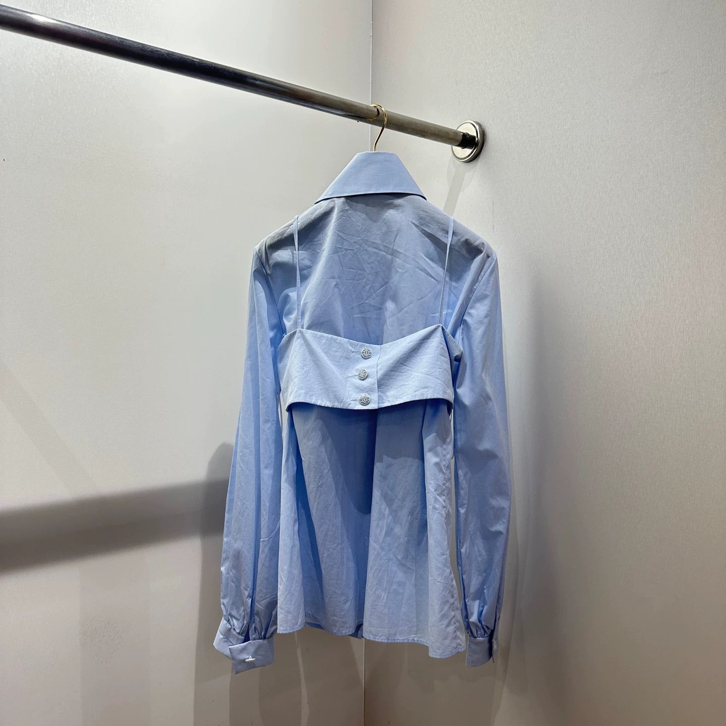 Chanel Chanel feb511 Camellia Bow Cami LS Shirt Wmns 34 Cotton Size XS / US 0-2 / IT 36-38 - 2 Thumbnail
