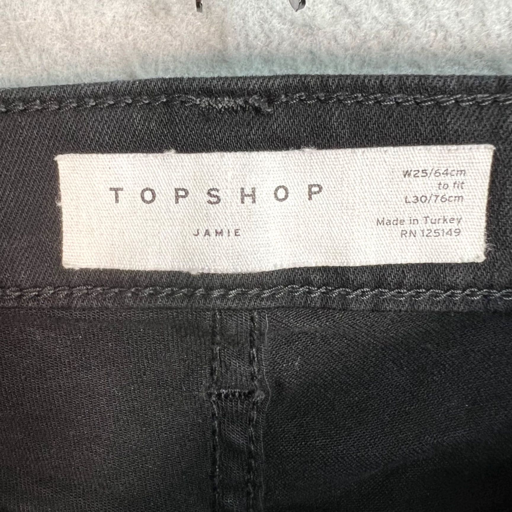 Topshop Topshop Womens Skinny Jeans Black High-Waist Stretch Denim 25 x 30 Jamie Jeans Color: Black Size 42" / US 20 - 3 Thumbnail