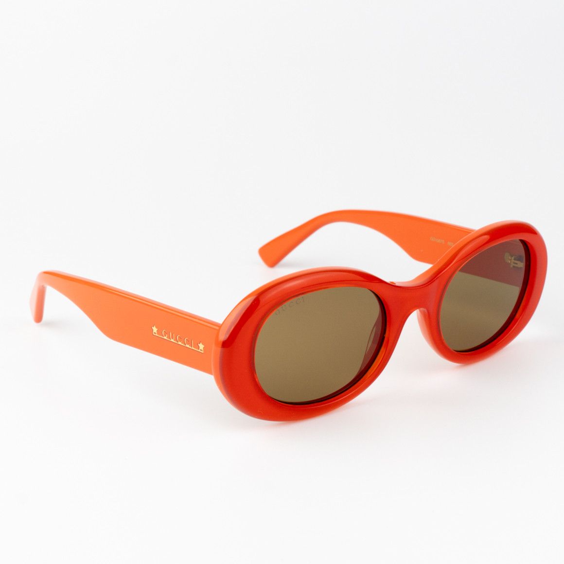 Gucci NEW Gucci GG1587S 003 Orange Brown Women Oval Sunglasses Size ONE SIZE - 4 Thumbnail