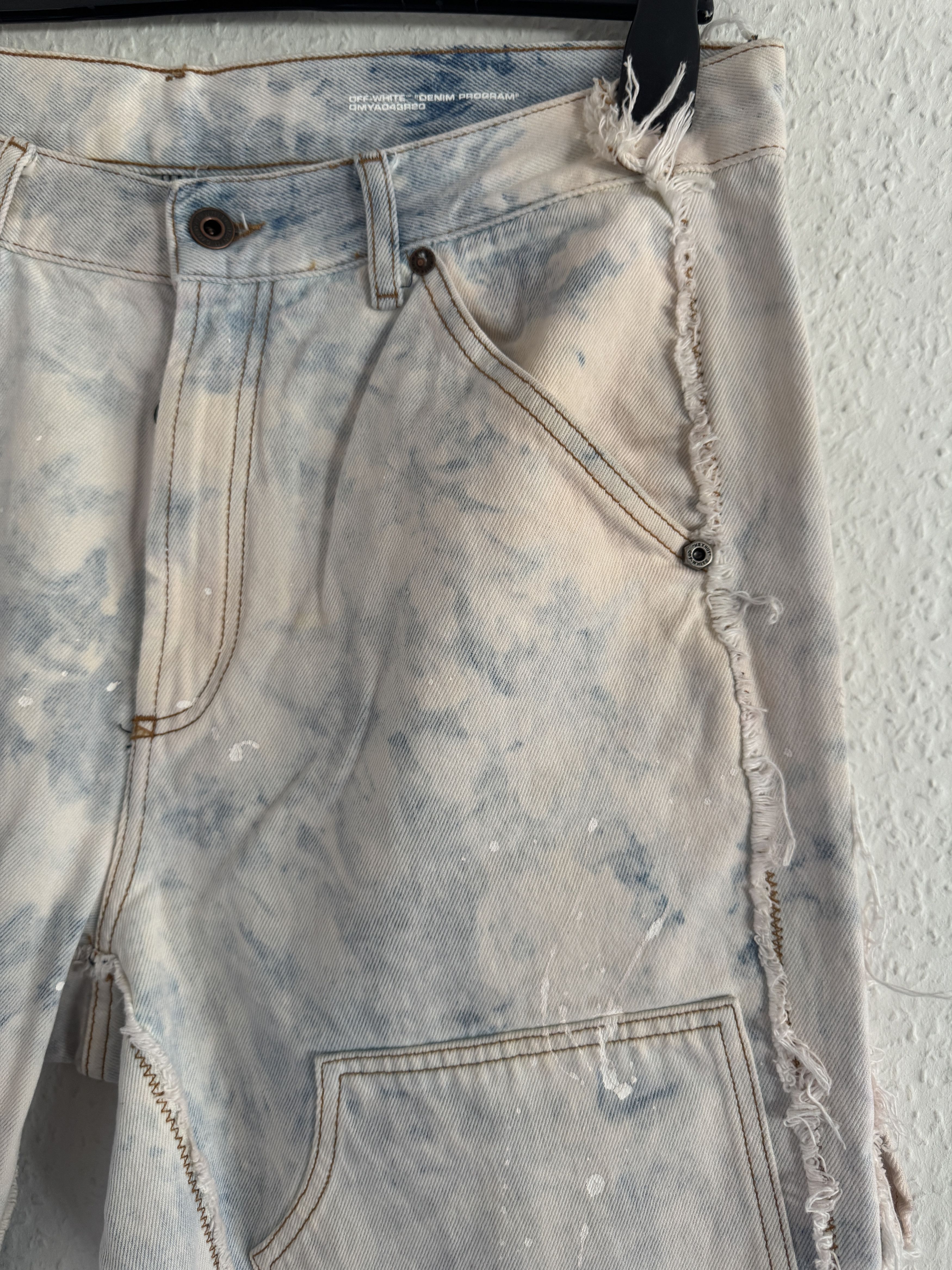 Off-White Bleached Reconstructed Double Knee Carpenter Pants Size US 34 / EU 50 - 4 Thumbnail