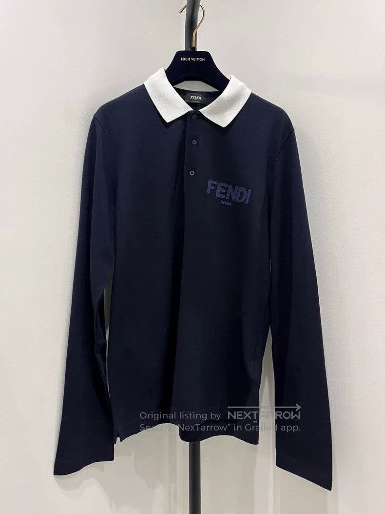 Fendi Fendi Men's Long Sleeve Polo Shirt 100% Cotton Size US S / EU 44-46 / 1 - 1 Thumbnail