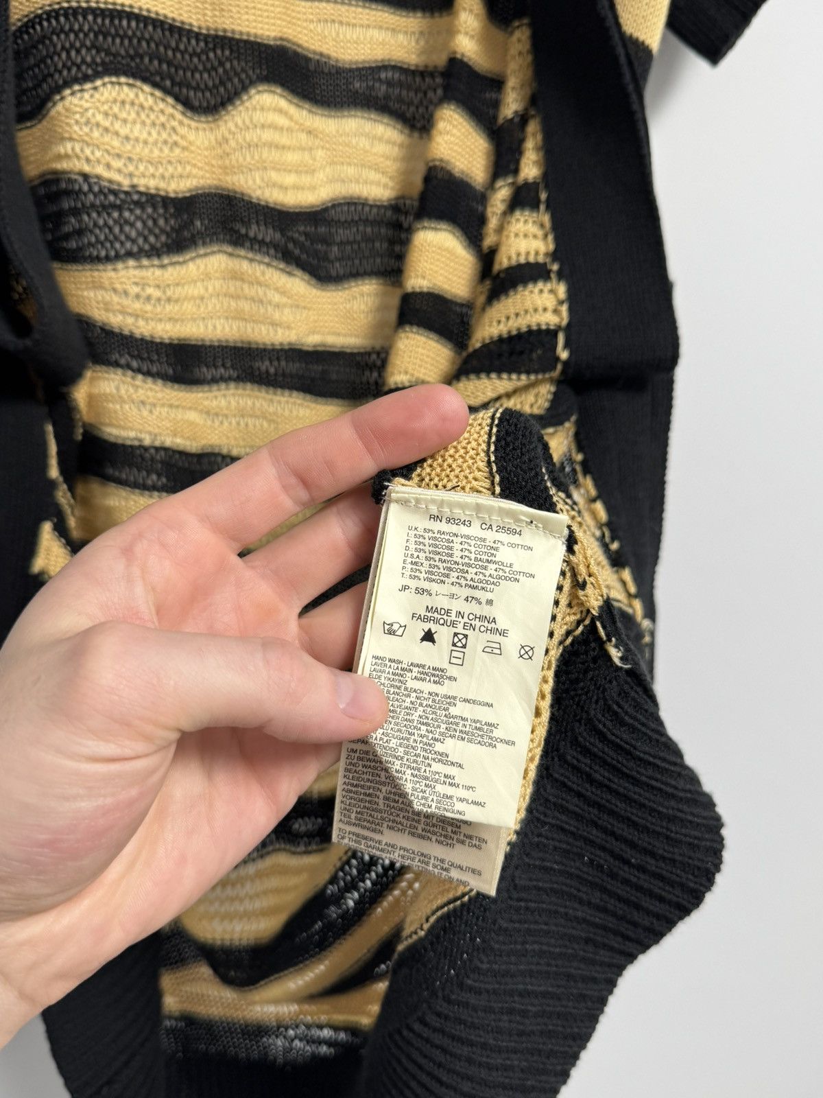 Diesel DIESEL Brand Black Beige Stripe Knit Sweater Cardigan Bolero Size XS / US 0-2 / IT 36-38 - 16 Thumbnail