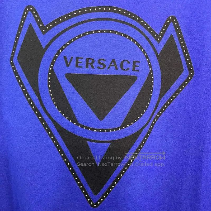 Versace Versace L-size Blue Cotton Short Sleeve T-shirt . Size US L / EU 52-54 / 3 - 3 Thumbnail