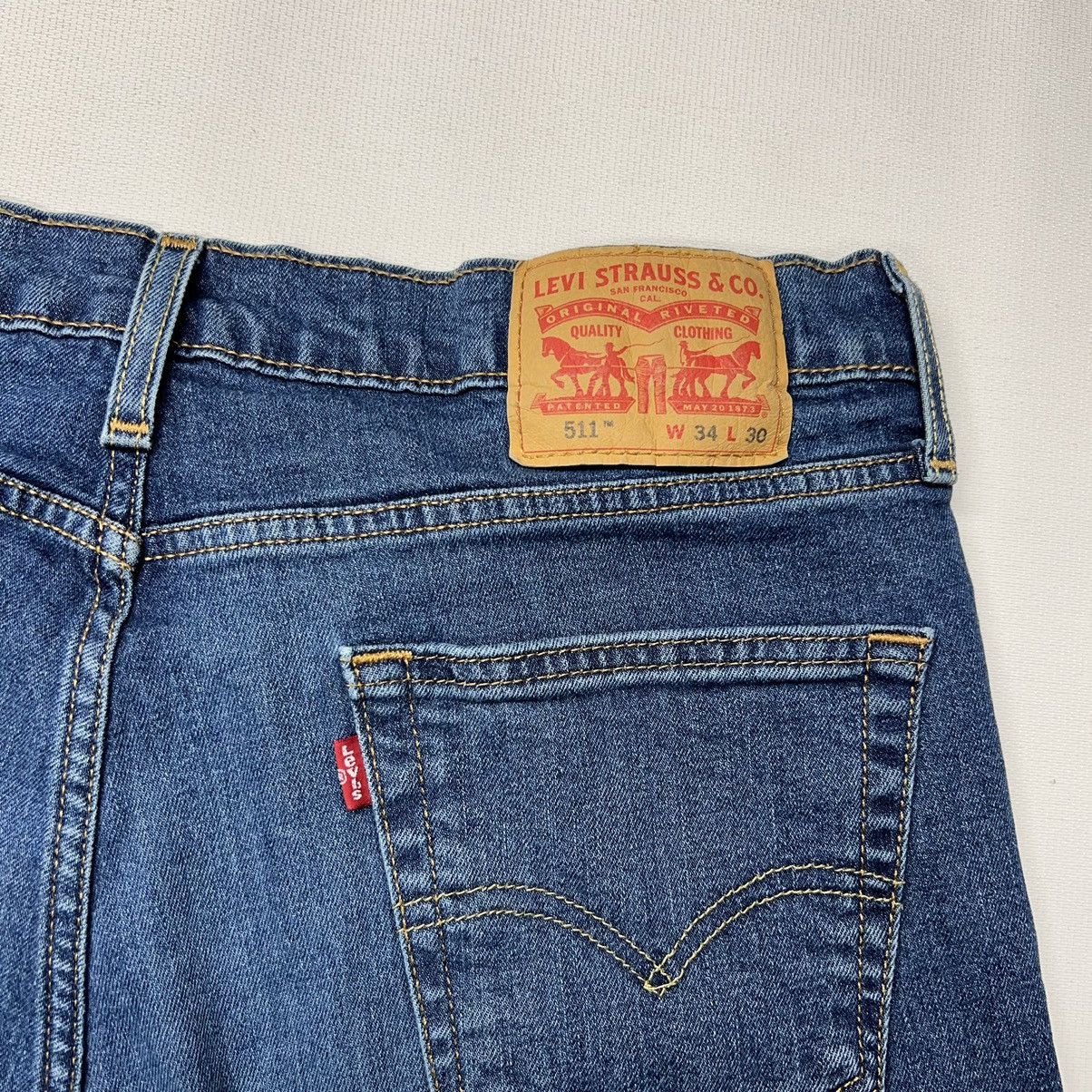 Levi's Levis Premium 511 Jeans Slim Fit Denim Blue Faded Washed Size US 34 / EU 50 - 9 Thumbnail