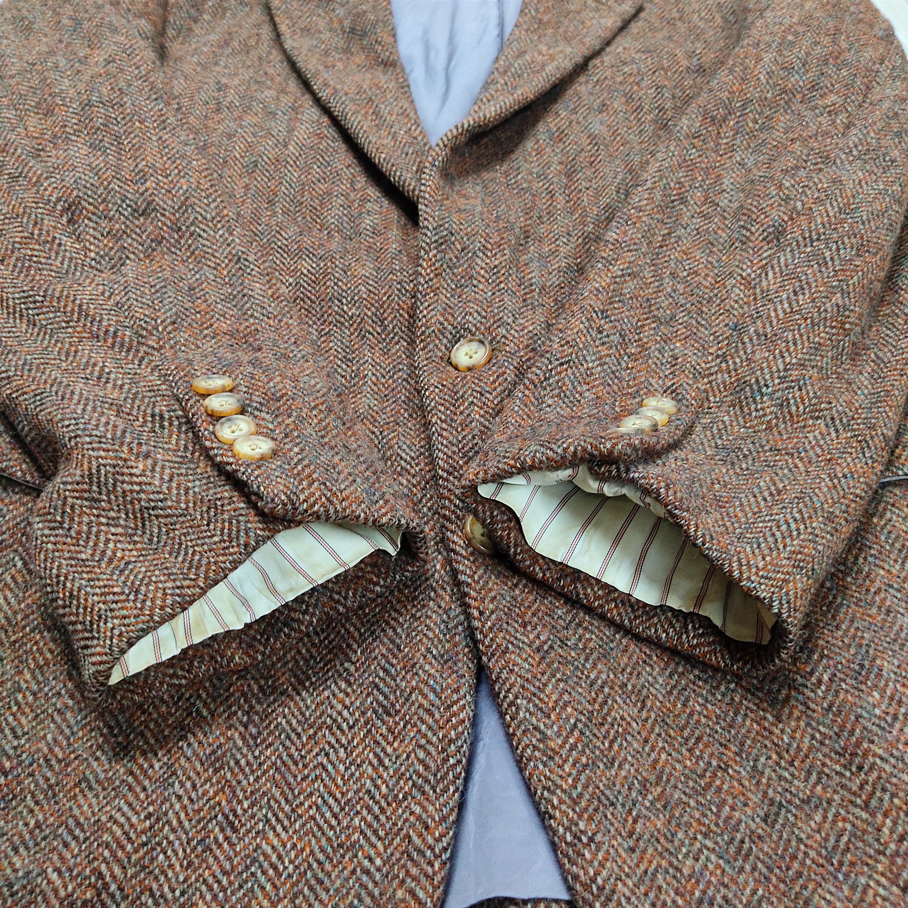 Harris Tweed Vintage 70s HARRIS TWEED Scottish Wool Blazer Jacket Size 44L - 4 Thumbnail
