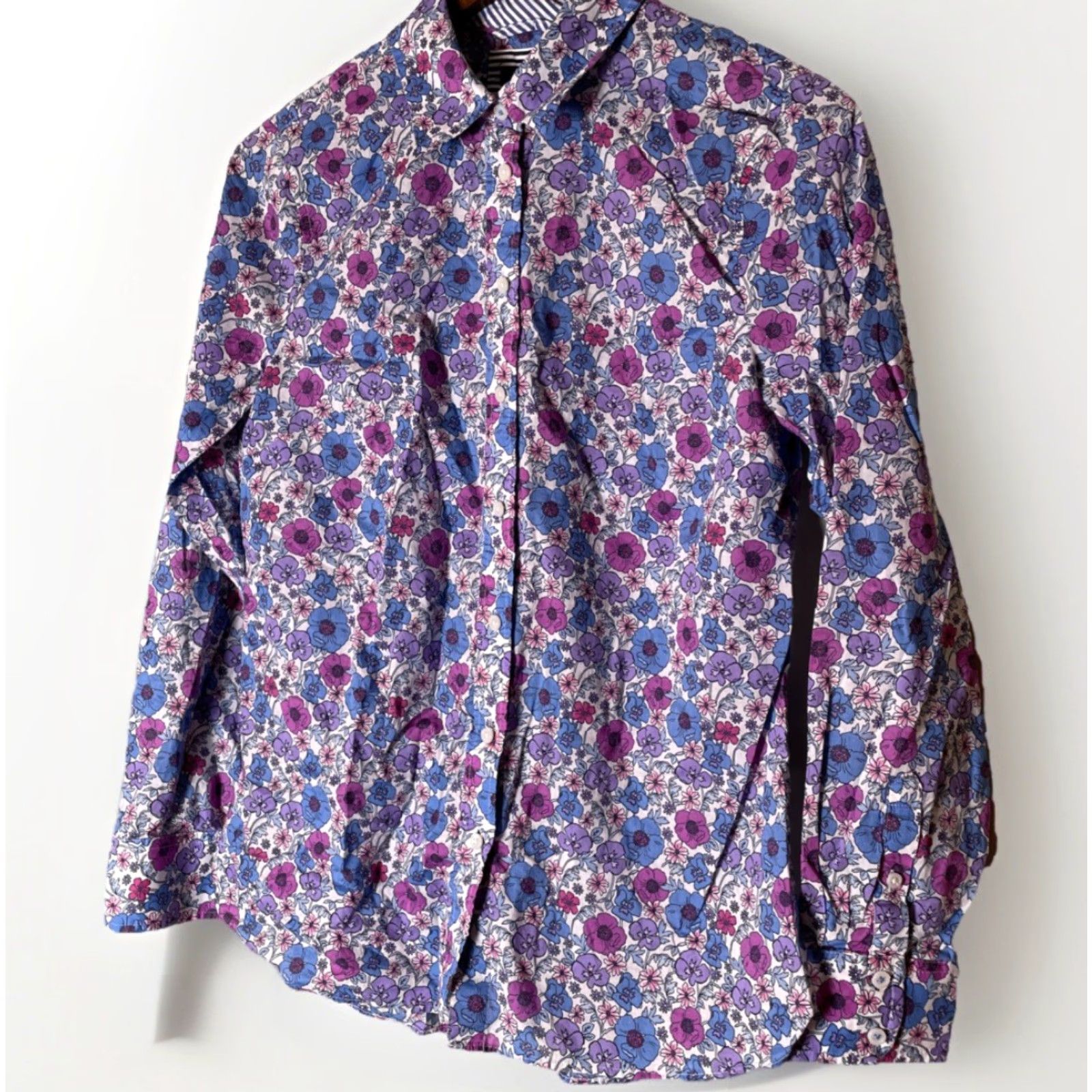 Talbots Talbots Shirt Womens Small Multicolor Floral Print Long Sleeve Button Up Casual Classic Knit 100% Cotton Size S / US 4 / IT 40 - 3 Thumbnail
