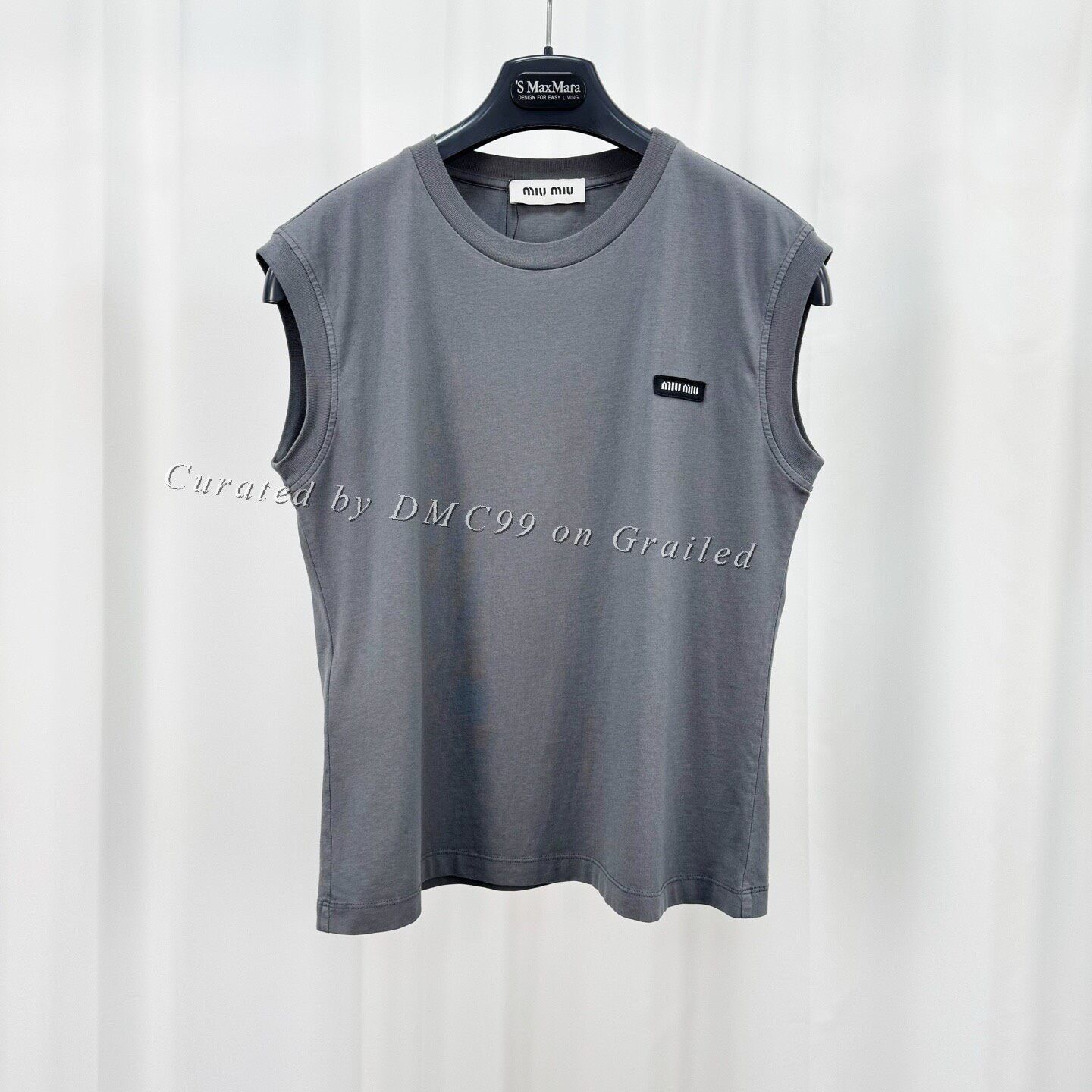 Miu Miu Miu Miu 24SS Smoky Gray Embroidered Letter Vest Size XS / US 0-2 / IT 36-38 - 1 Thumbnail