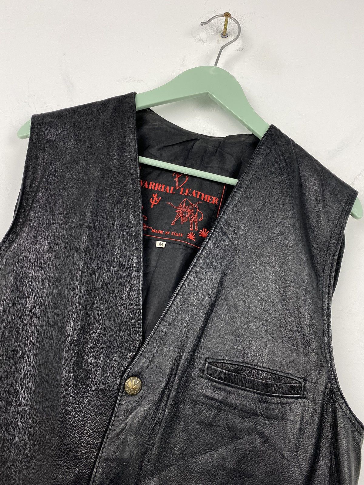 Genuine Leather Vintage Leather Vest Biker Harley Davidson Y2K Size US M / EU 48-50 / 2 - 2 Thumbnail