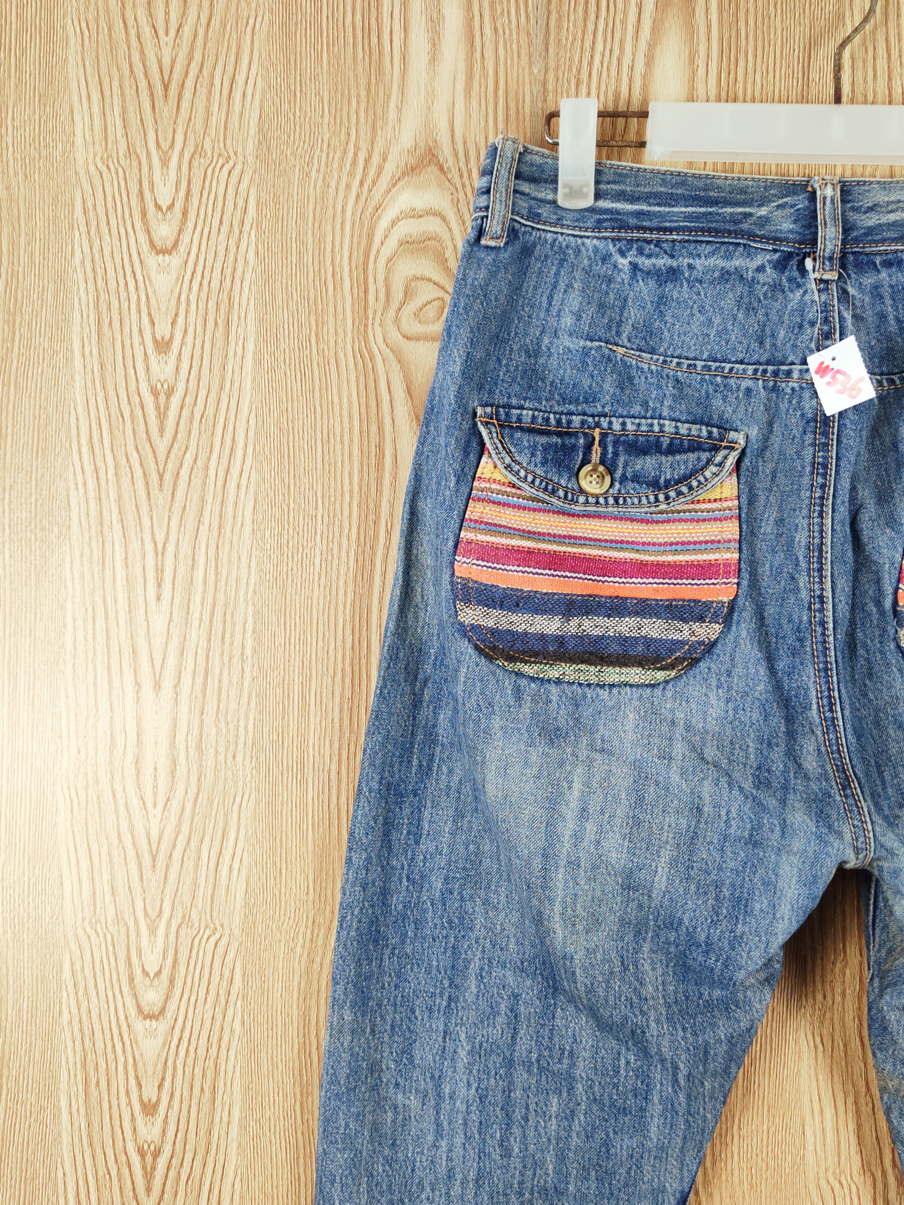 Japanese Brand Agile Blue Distressed Ripped Jeans #W536 Size US 30 / EU 46 - 8 Thumbnail