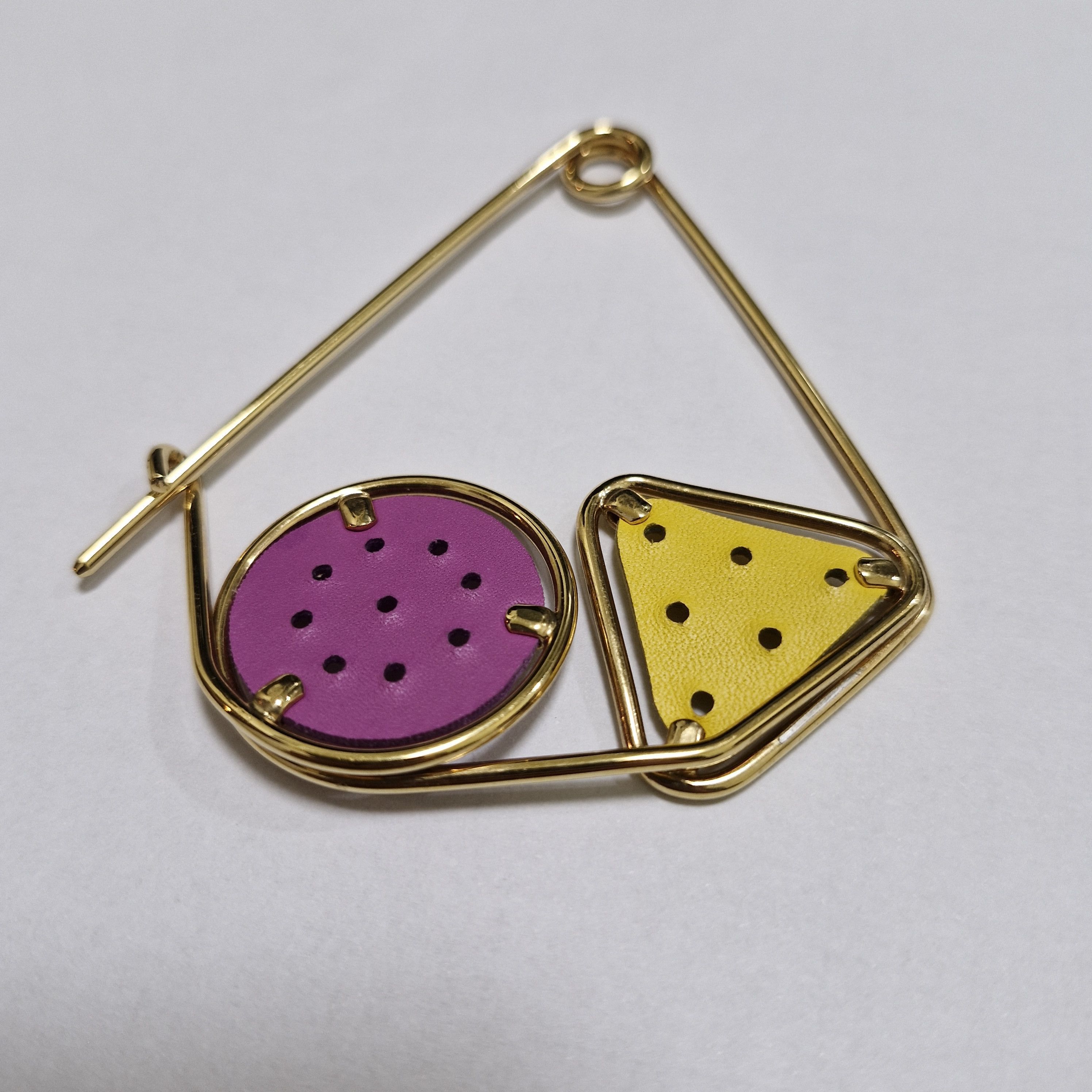 Loewe LOEWE Meccano Gold Leather Brooch Pin Size ONE SIZE - 7 Thumbnail