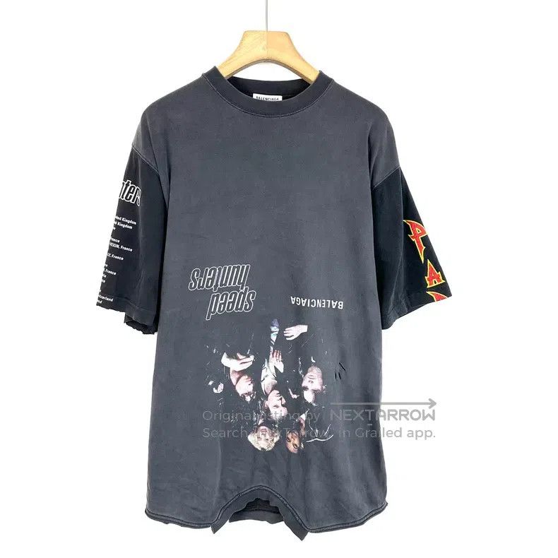 Balenciaga Balenciaga Grayish-black Inverted Band Destruction Printed Size US M / EU 48-50 / 2 - 2 Thumbnail