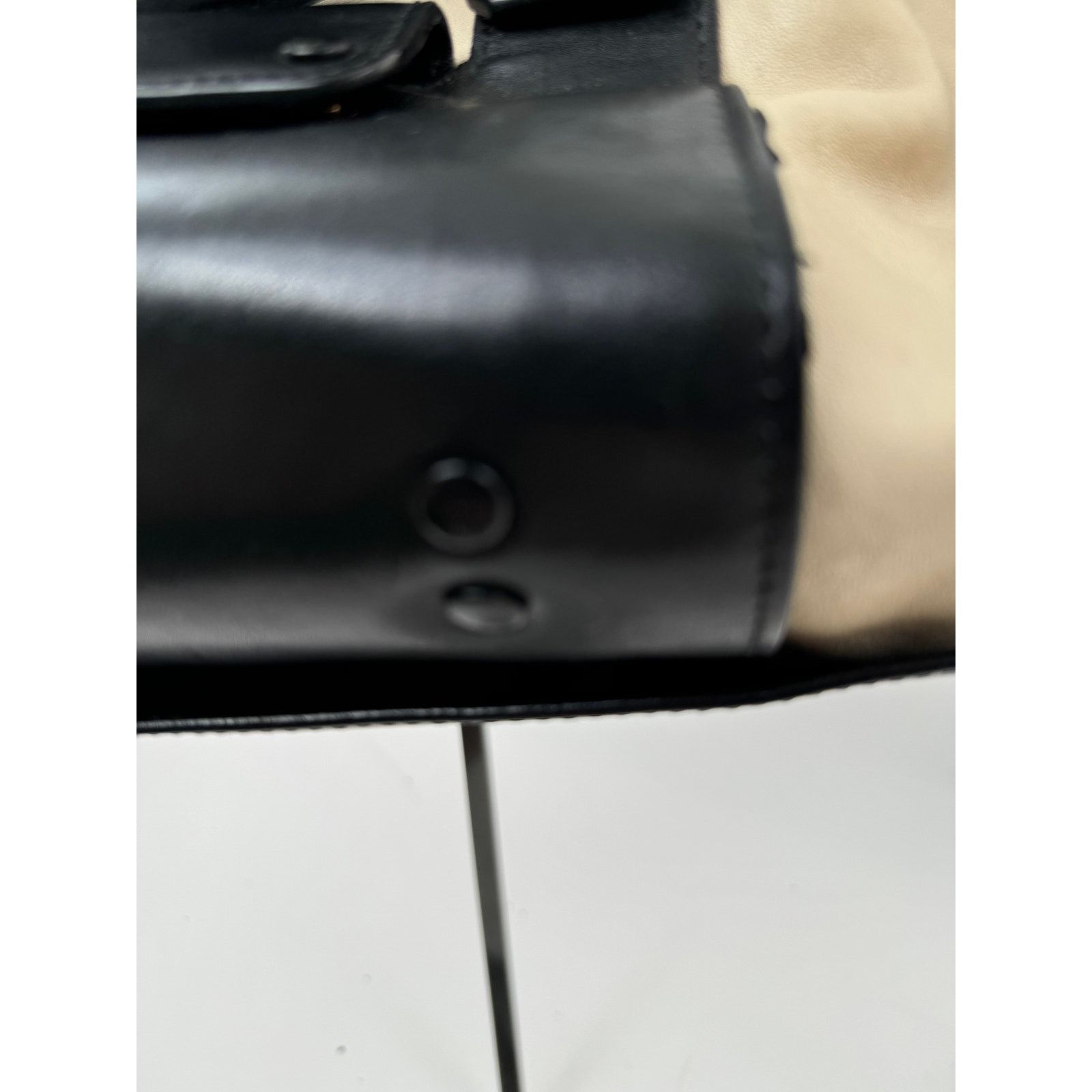 Chloe Chloe Black Cream Leather Colorblock Weekender Two Way Bag Size ONE SIZE - 9 Thumbnail