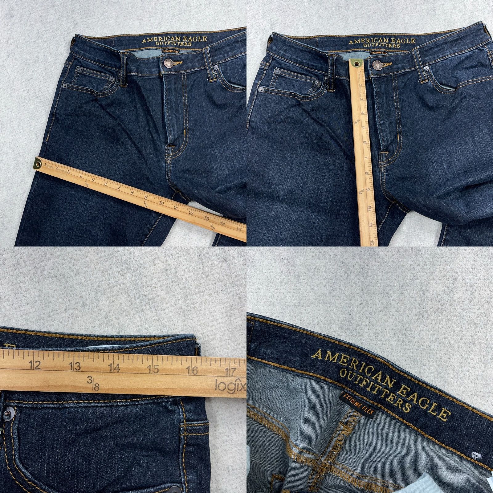 American Eagle Outfitters American Eagle Jeans Men 33x30 Dark Wash Straight Leg 5-Pocket Denim Cotton Belt Loops Regular Fit Vintage No Size US 33 - 8 Thumbnail