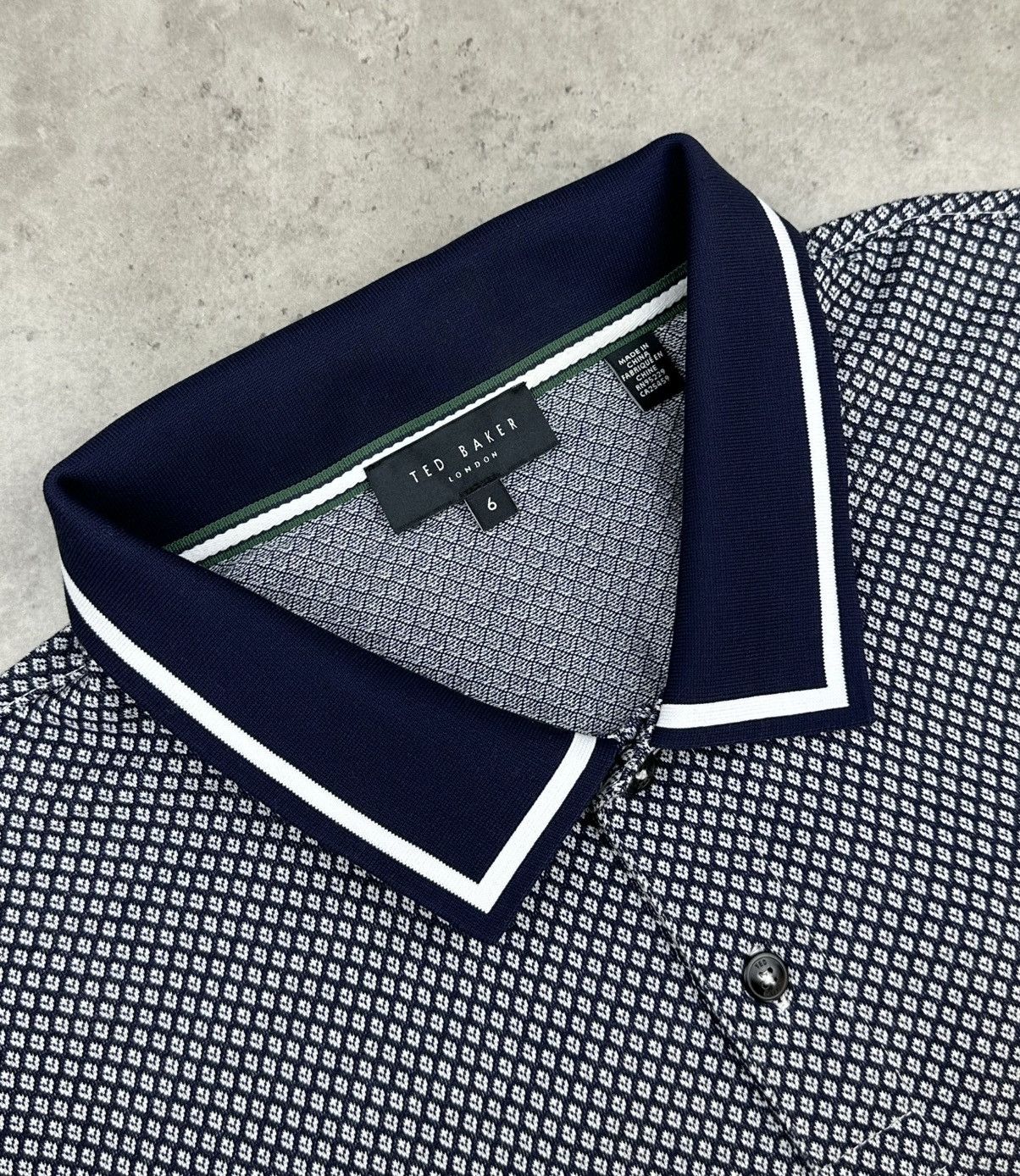 Ted Baker Ted Baker London Men's Geometric Knit Polo Shirt Size 6 Size US XXL / EU 58 / 5 - 4 Thumbnail
