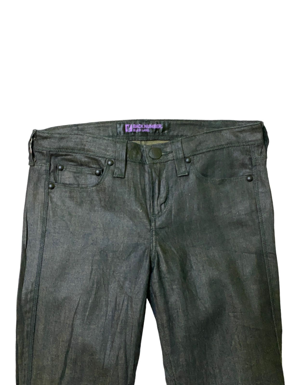 If Six Was Nine × Japanese Brand × Vintage Waxed BACK NUMBER Skinny Low Rise Denim Size US 27 - 3 Thumbnail