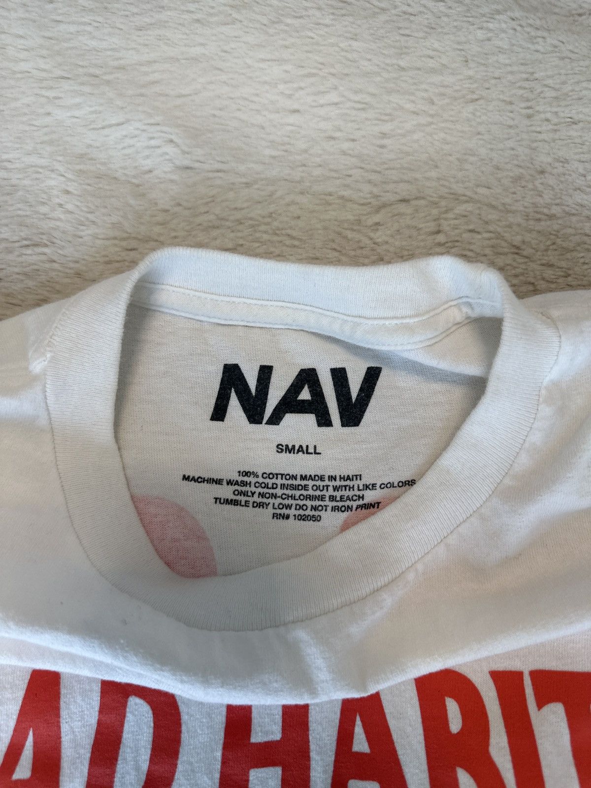 Vlone Nav x Vlone Bad Habits Tee White Size US S / EU 44-46 / 1 - 3 Thumbnail