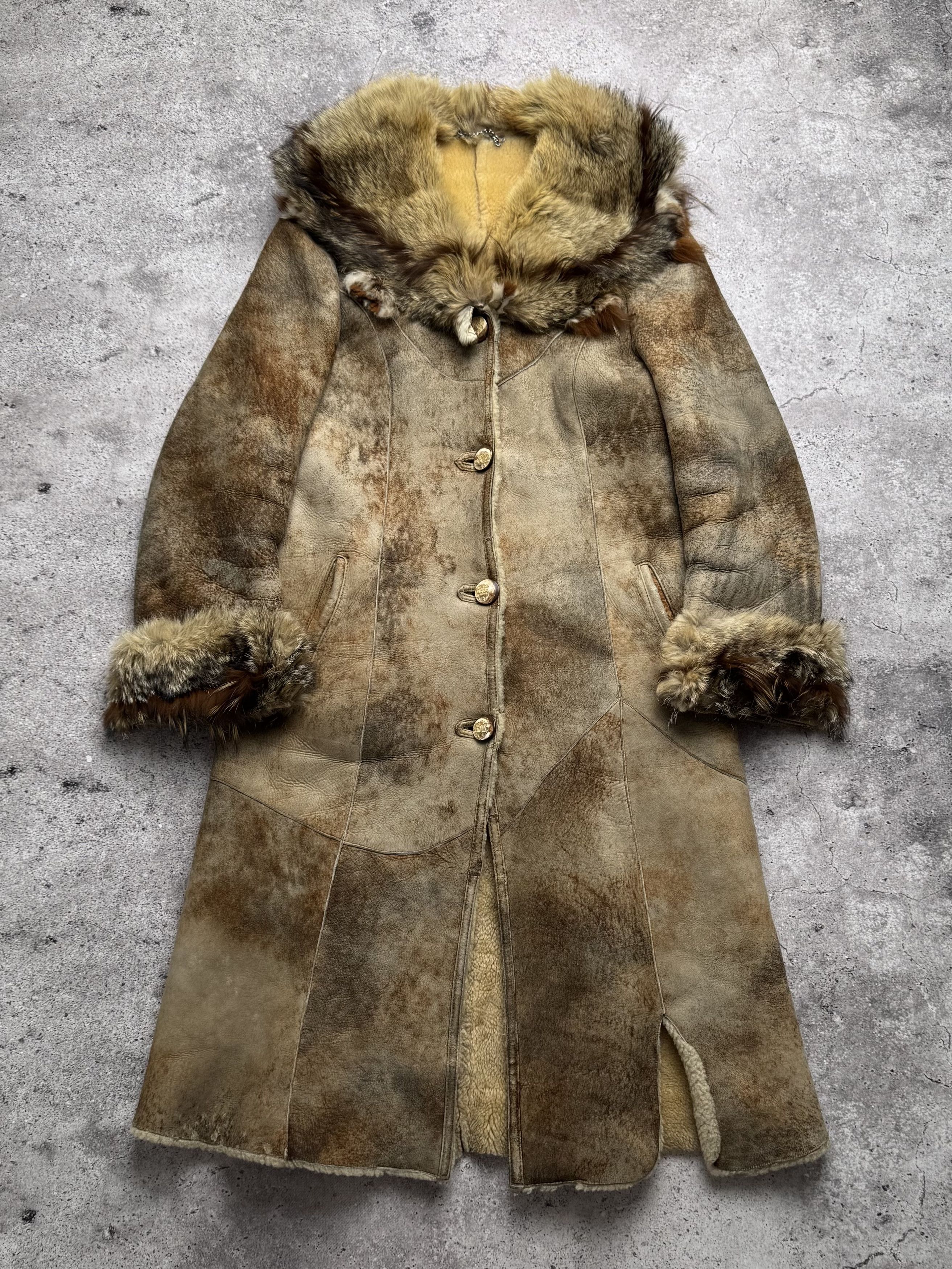 Japanese Brand Vintage Real Sheepskin Faded Coat C668(V288) Size S / US 4 / IT 40 - 1 Thumbnail