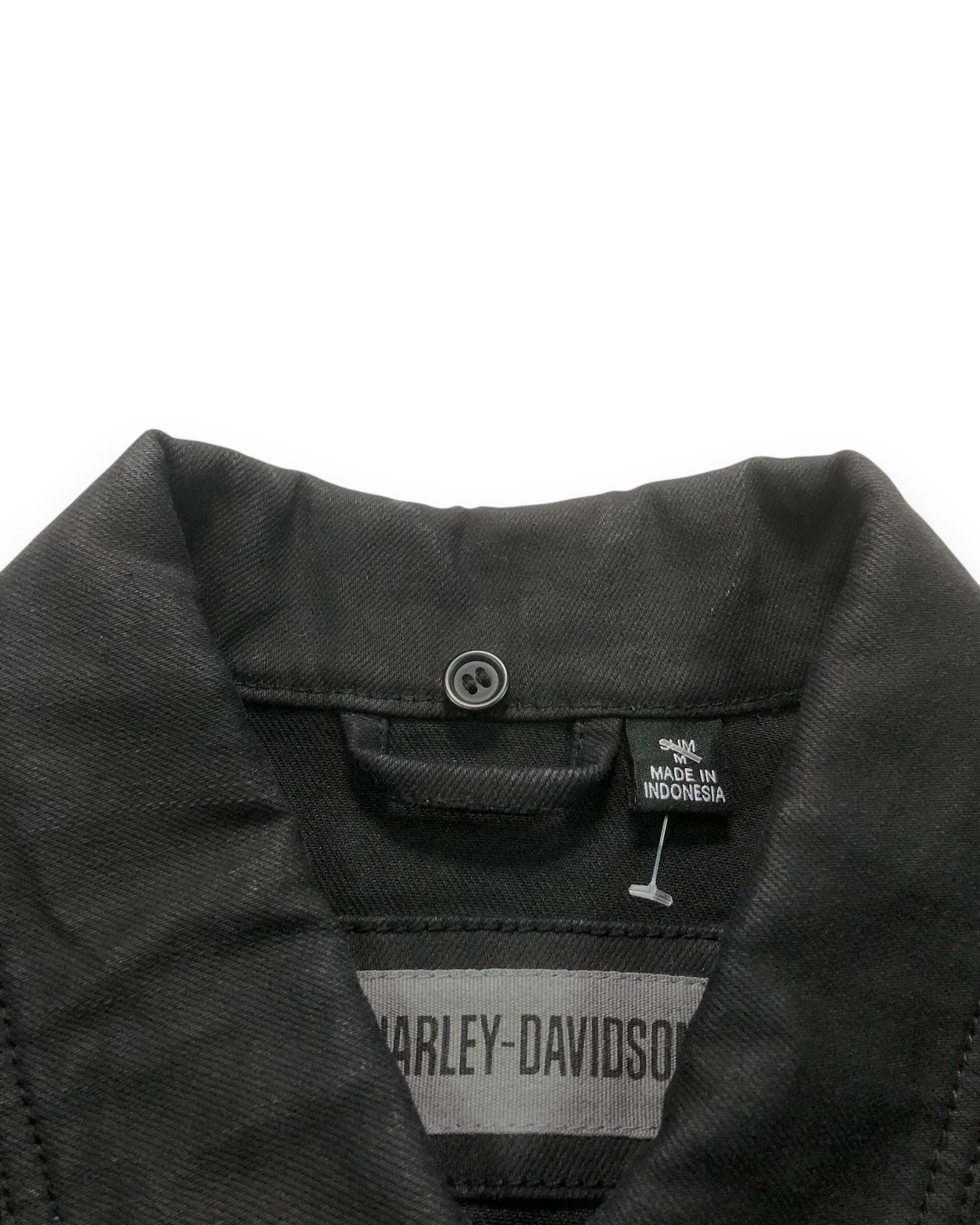 Harley Davidson Modern Harley Davidson Black Coated Denim Vest Size US M / EU 48-50 / 2 - 4 Thumbnail