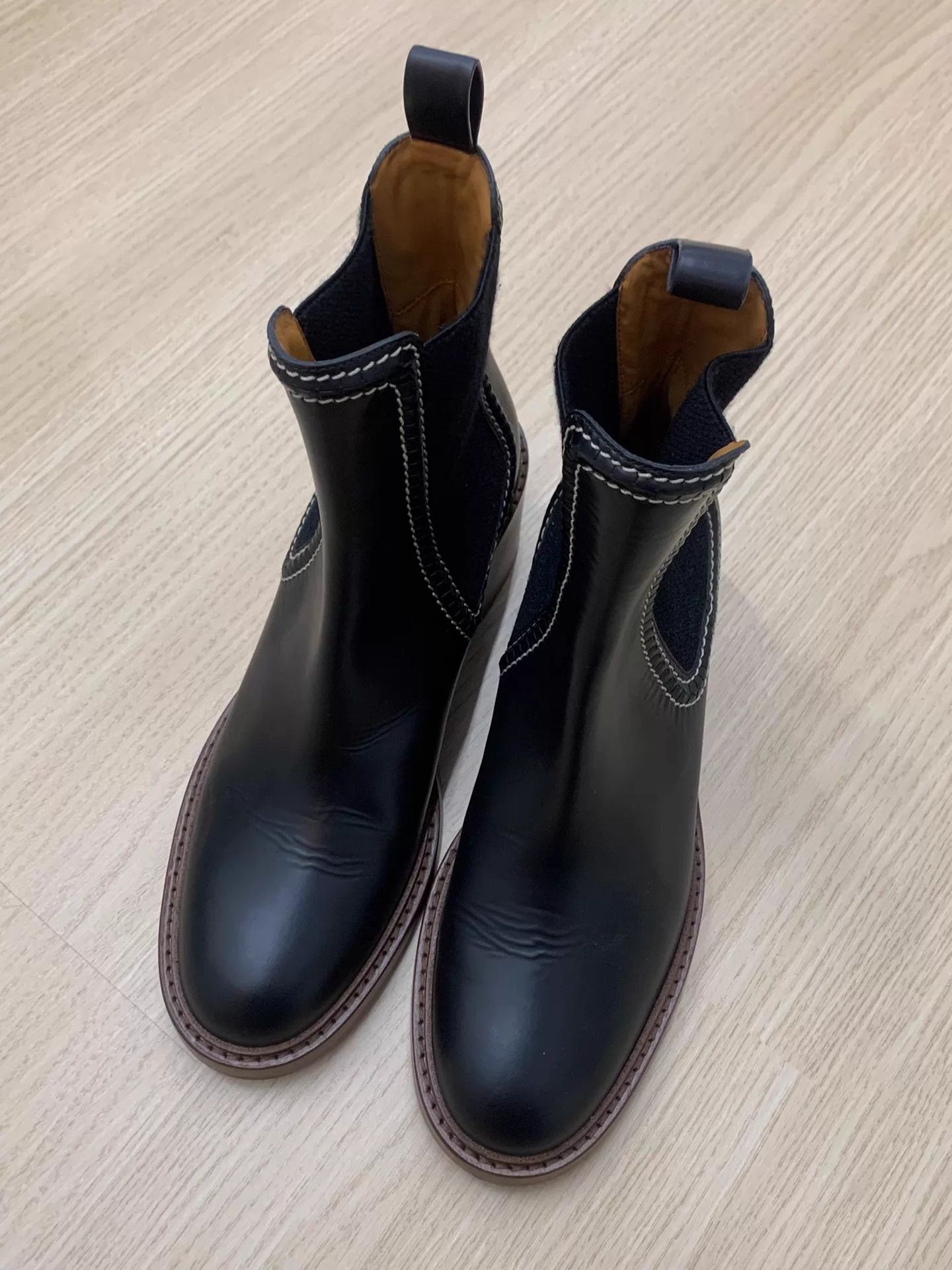 Chloe Chloe Black Knit Wood-Sole Boots 38.5 Unused Size US 8 / IT 38 - 1 Thumbnail