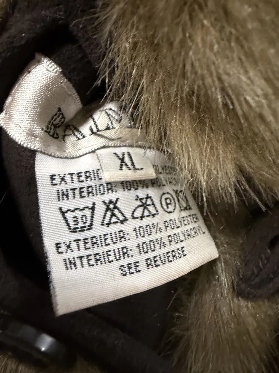 Balmain Balmain Beige Faux Fur & Brown Leather Reversible Hooded Coat Size US L / EU 52-54 / 3 - 9 Thumbnail