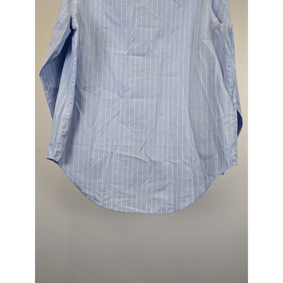 o1rshd1 Stripe Button Up Shirt in Light Blue/White