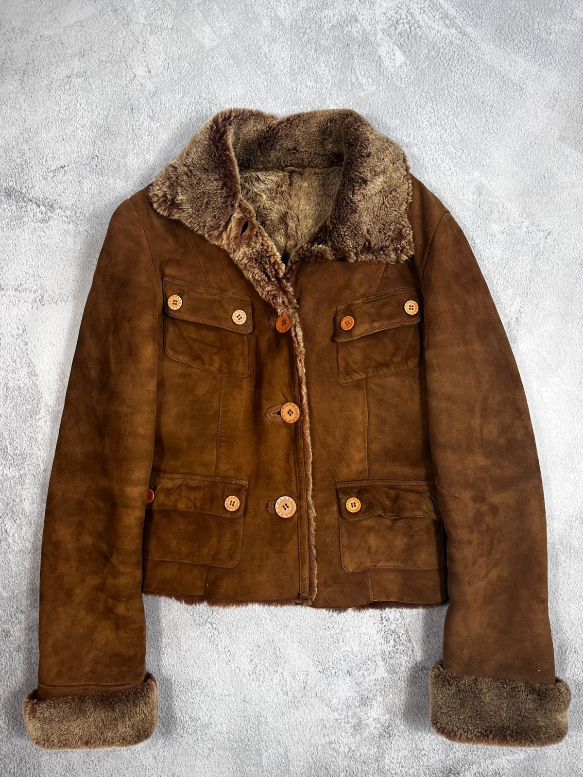 Other Vintage Y2K leather fur sheepskin coat jacket old money Size XS / US 0-2 / IT 36-38 - 1 Thumbnail