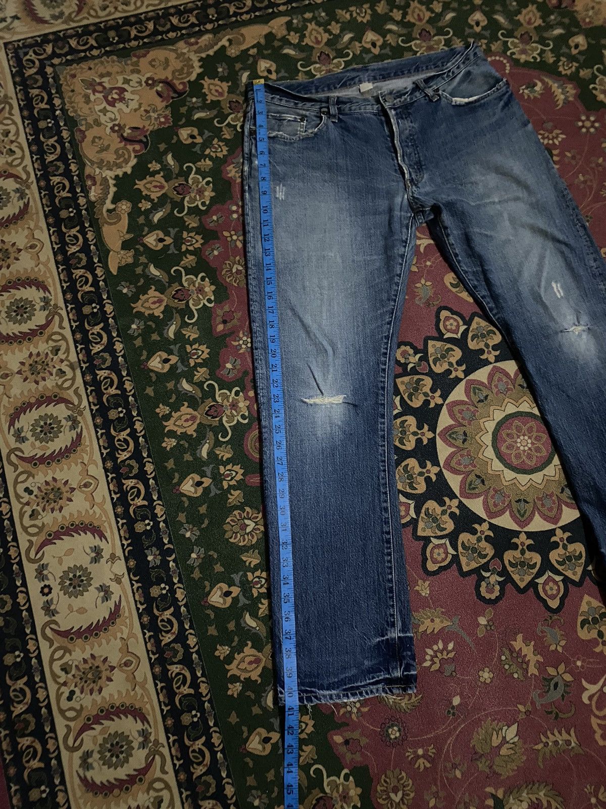 RRL Ralph Lauren 🔥RARE🔥🔥Vintage Double RL Distressed Denim Pants Size US 34 / EU 50 - 18 Thumbnail