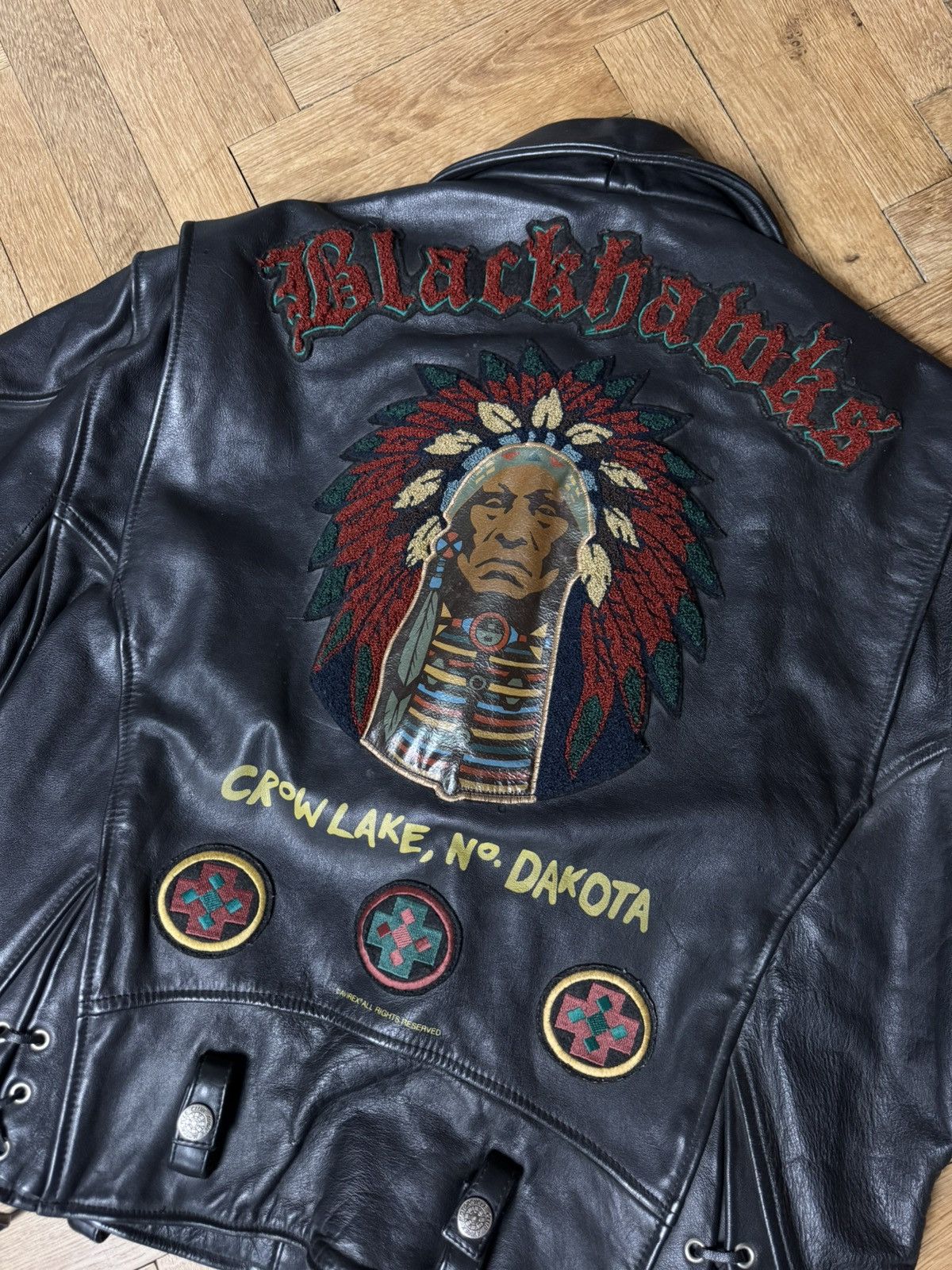 Avirex Avirex Blackhawks Moto Biker Leather Jacket XL Size US XL / EU 56 / 4 - 11 Thumbnail