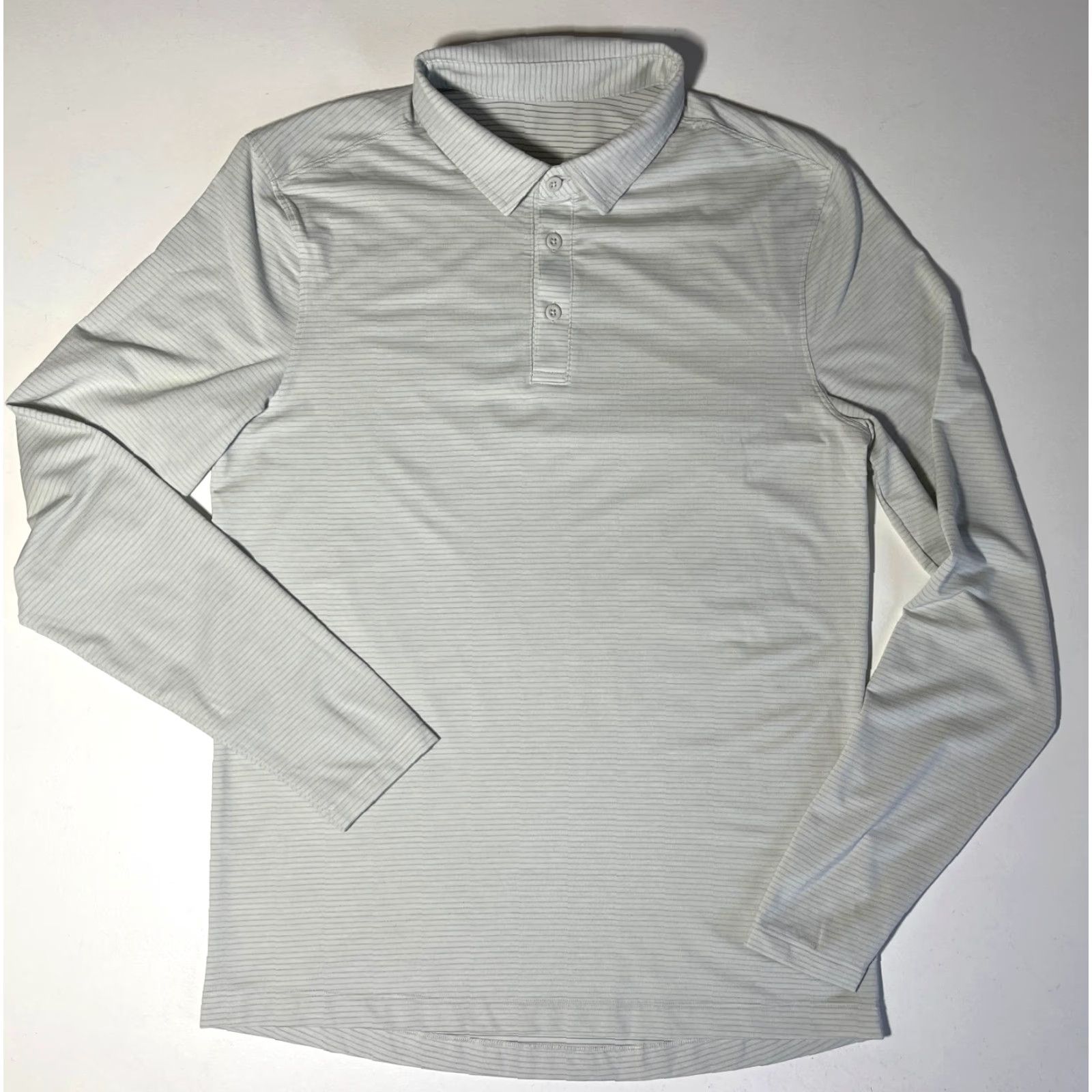 Lululemon Lululemon Men’s Long Sleeve Polo Shirt Striped Sz M Light Green logo Regular Fit Shirt Adults Mens Size US M / EU 48-50 / 2 - 3 Thumbnail