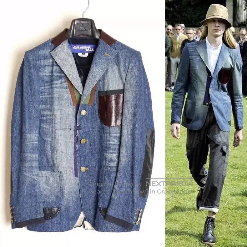Junya Watanabe Junya Watanabe Denim Leather Blazer. Size US S / EU 44-46 / 1 - 1 Thumbnail