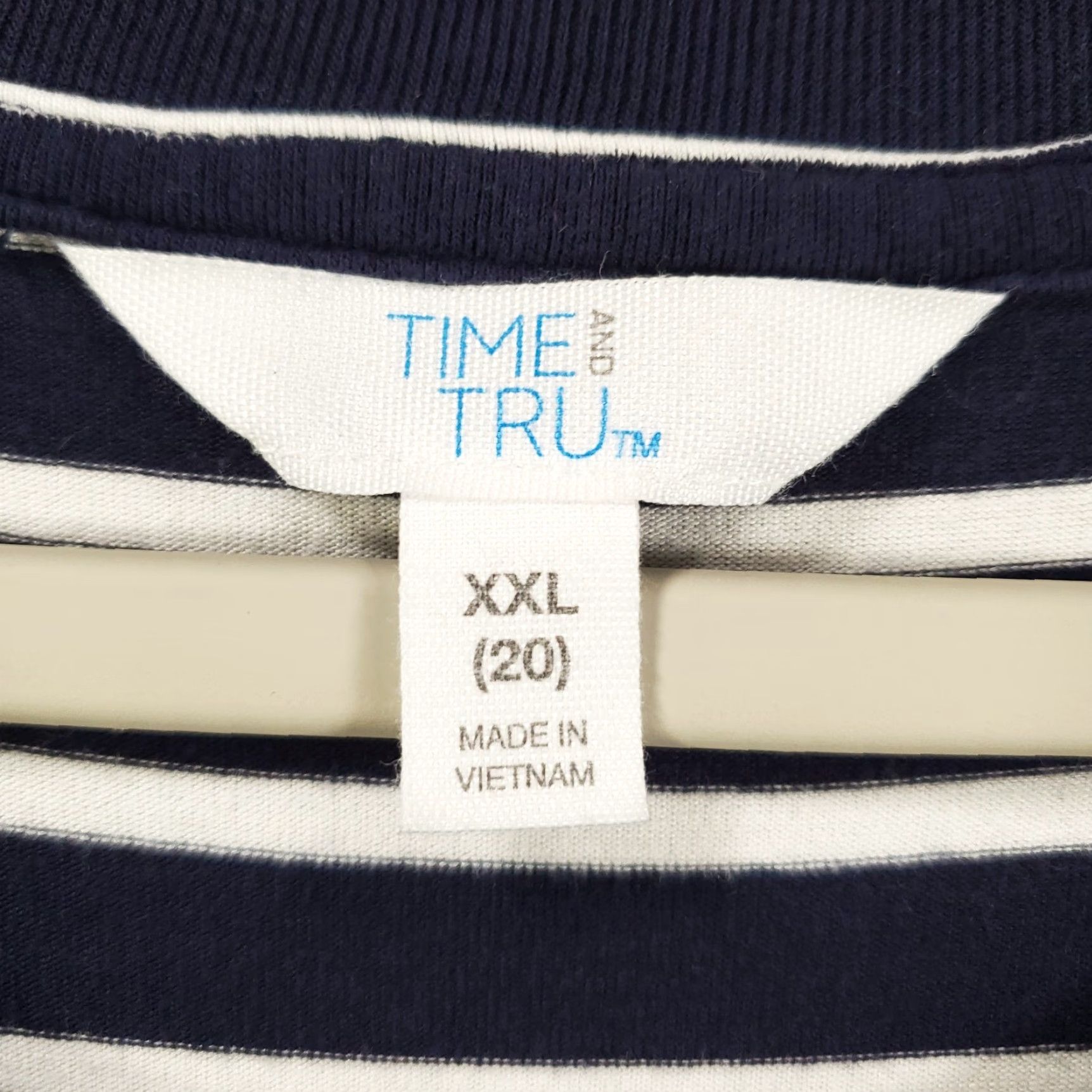 Vintage Womens Time And Tru Maxi Dress 2XL Belted Striped Blue White Longline Size XXL / US 16-18 / IT 52-54 - 5 Thumbnail