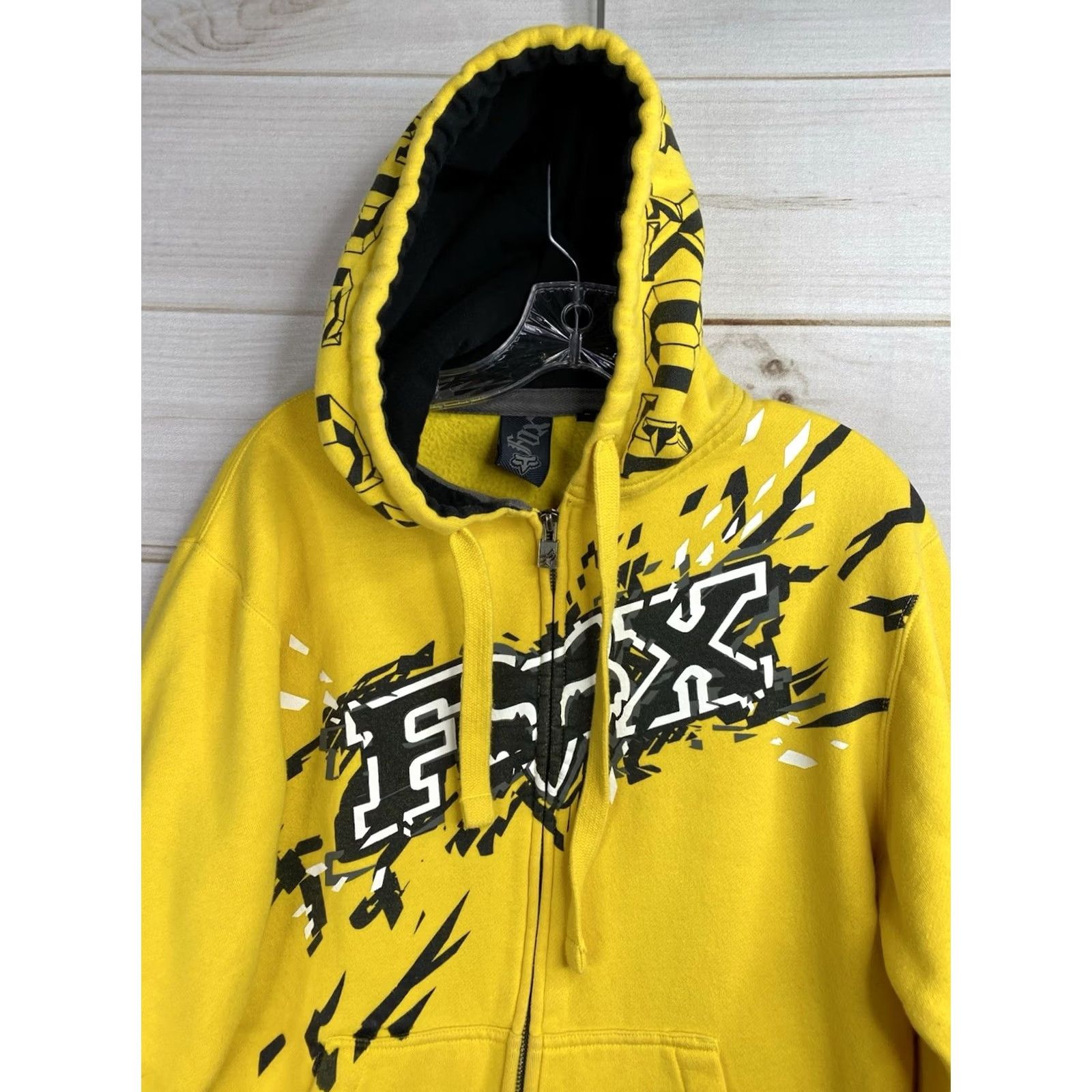 Fox Racing Fox Racing Jacket Jr M Hoodie Yellow Sweatshirt Full Zip Vtg Y2K 2000s Riding Girls Hoodie Yellow Fox Logo Geometric 90s Vintage Size M / US 6-8 / IT 42-44 - 2 Thumbnail