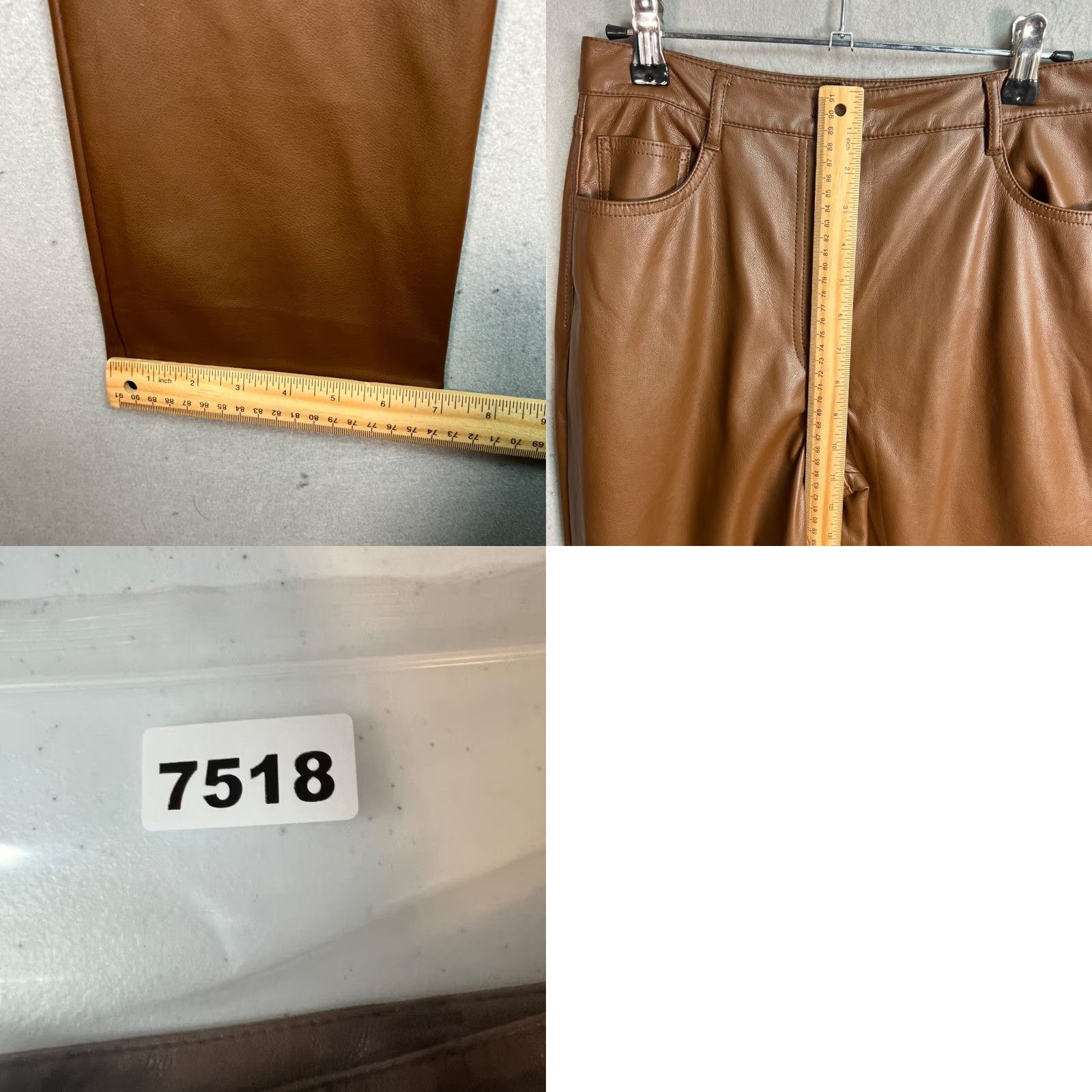 Oak + Fort Oak + Fort Brown Faux Leather High-Waisted Straight Leg Pants Womens Size 4 Size 27" / US 4 / IT 40 - 8 Thumbnail