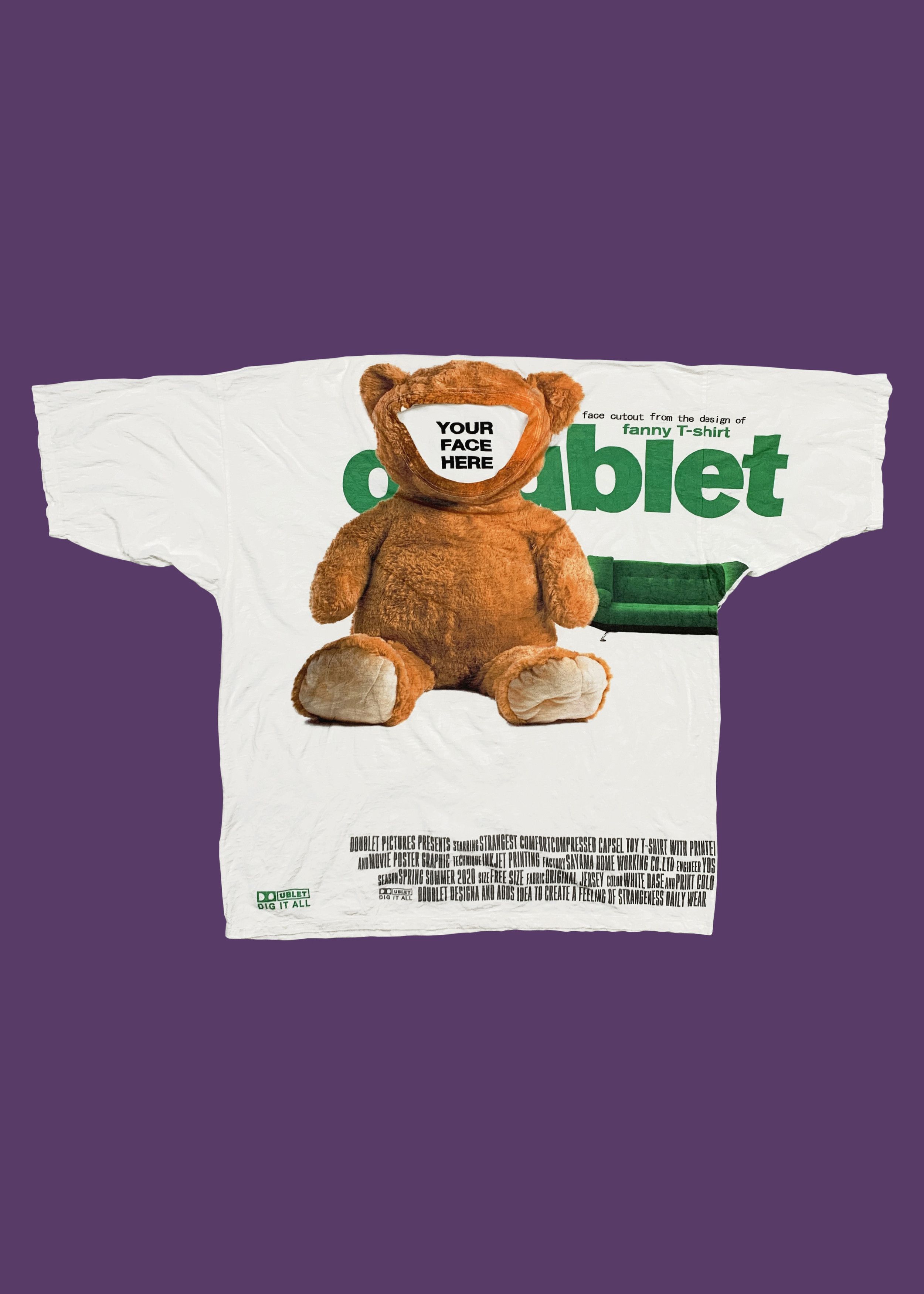 Pre-owned Doublet Compressed "insert Face" / Ted Movie T-shirt In Multicolor