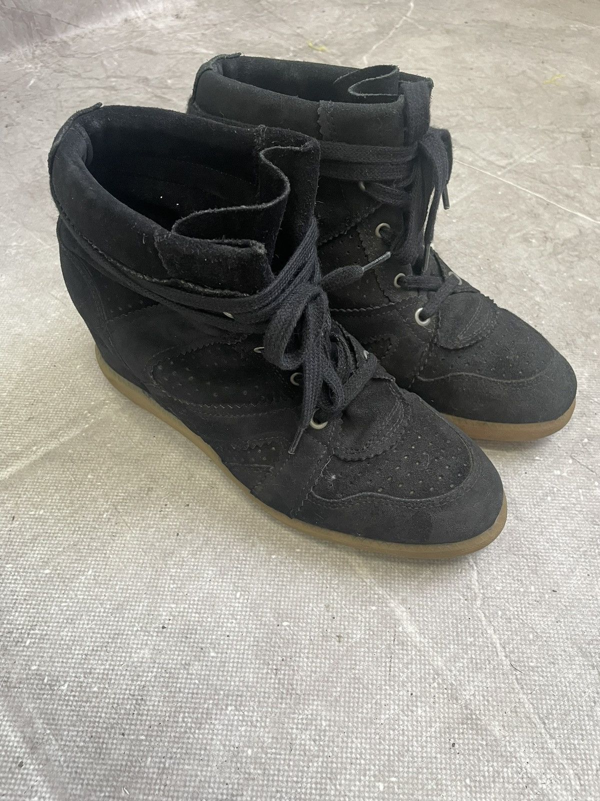 Japanese Brand Isabel marant style wedge heel boots black suede retro y2k Size US 7 / EU 40 - 9 Thumbnail