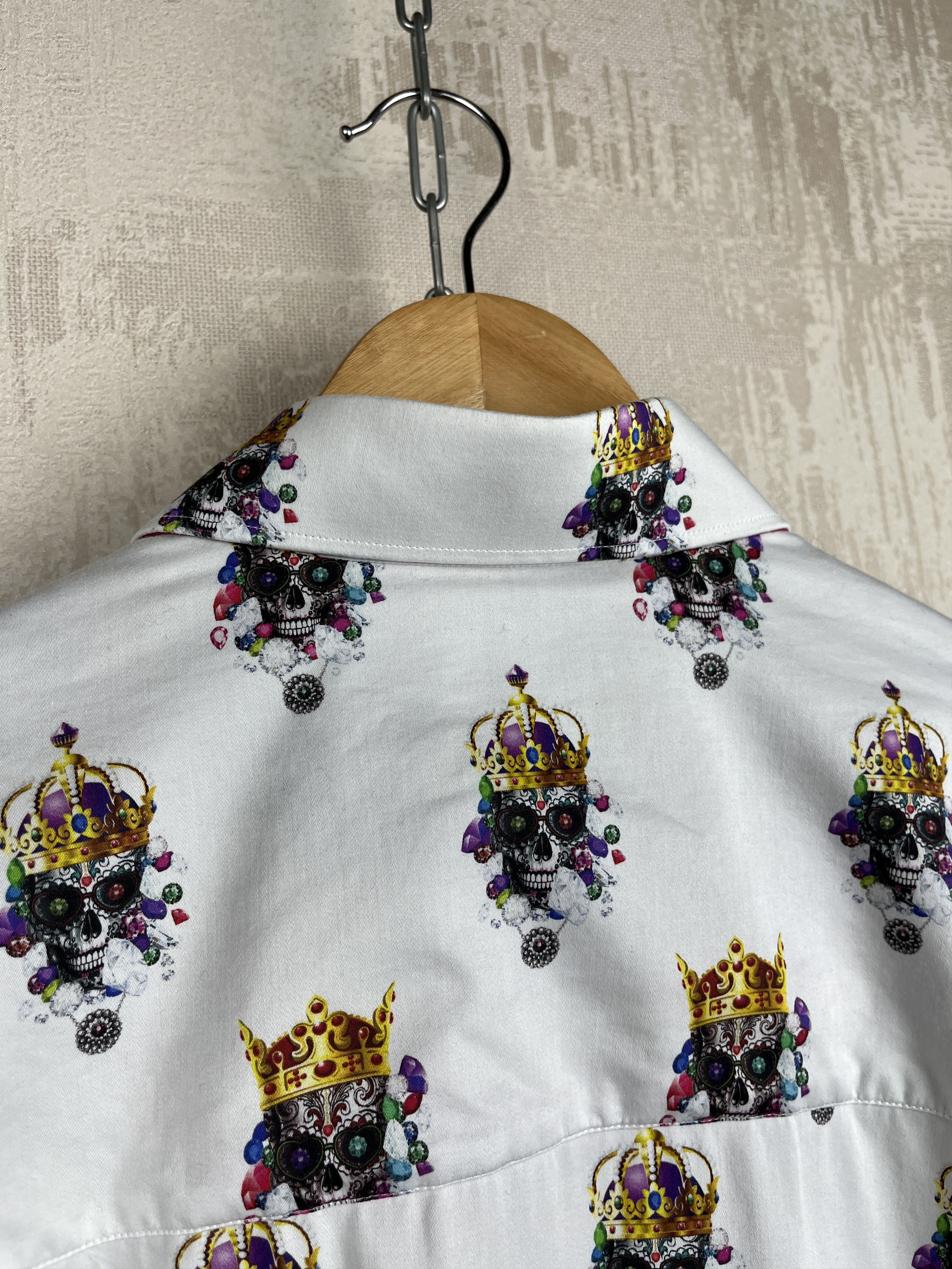 Other Claudio Lugli Skulls King Long Sleeve Shirt Size US XL / EU 56 / 4 - 13 Thumbnail