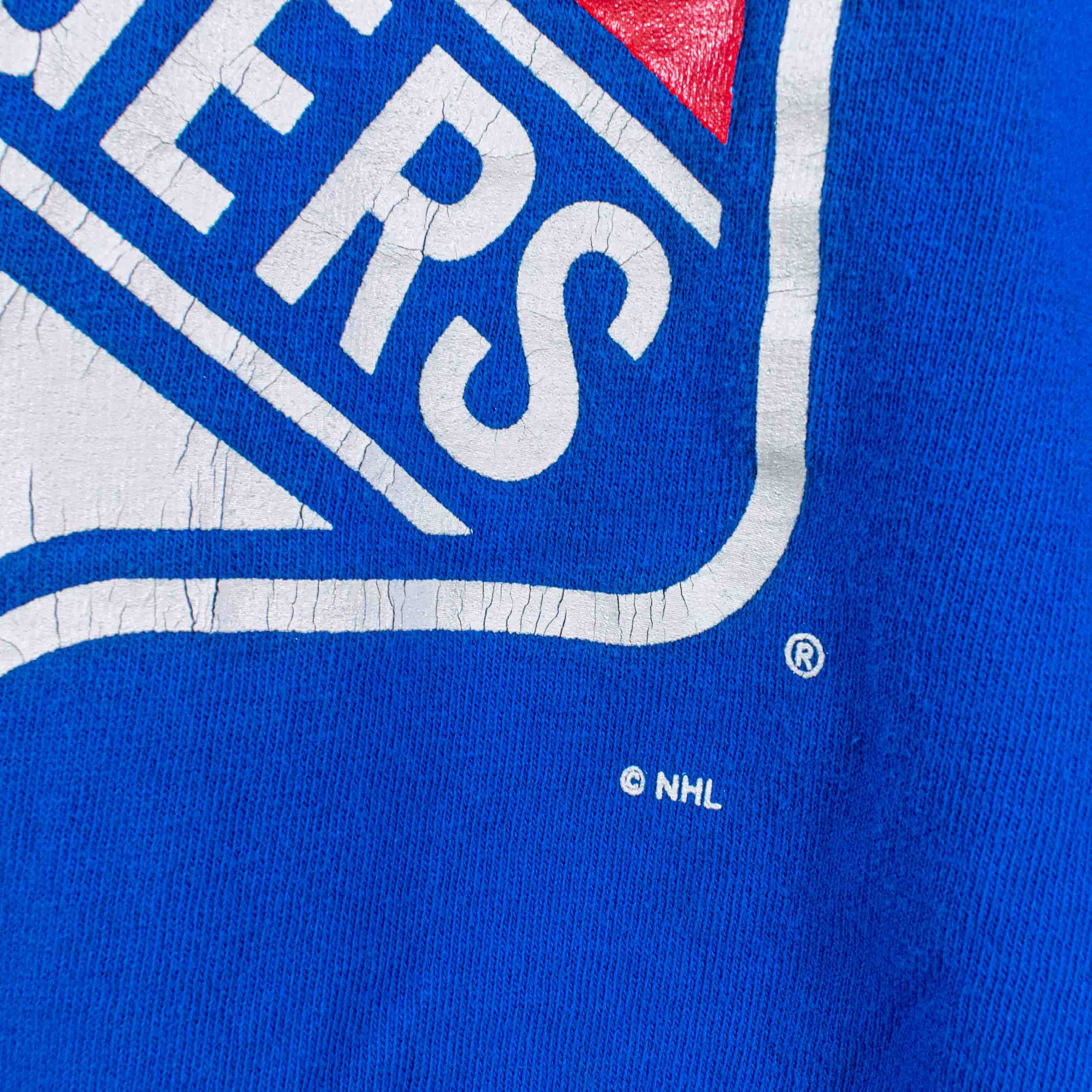 NHL × Vintage New York Rangers NHL Logo Double Collar T-Shirt VTG 90s Size US M / EU 48-50 / 2 - 5 Thumbnail