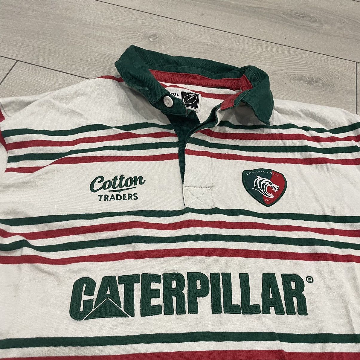 Cotton Traders CATERPILLAR LEICESTER TIGERS RUGBY POLO tee jersey shirt Size US XL / EU 56 / 4 - 2 Thumbnail