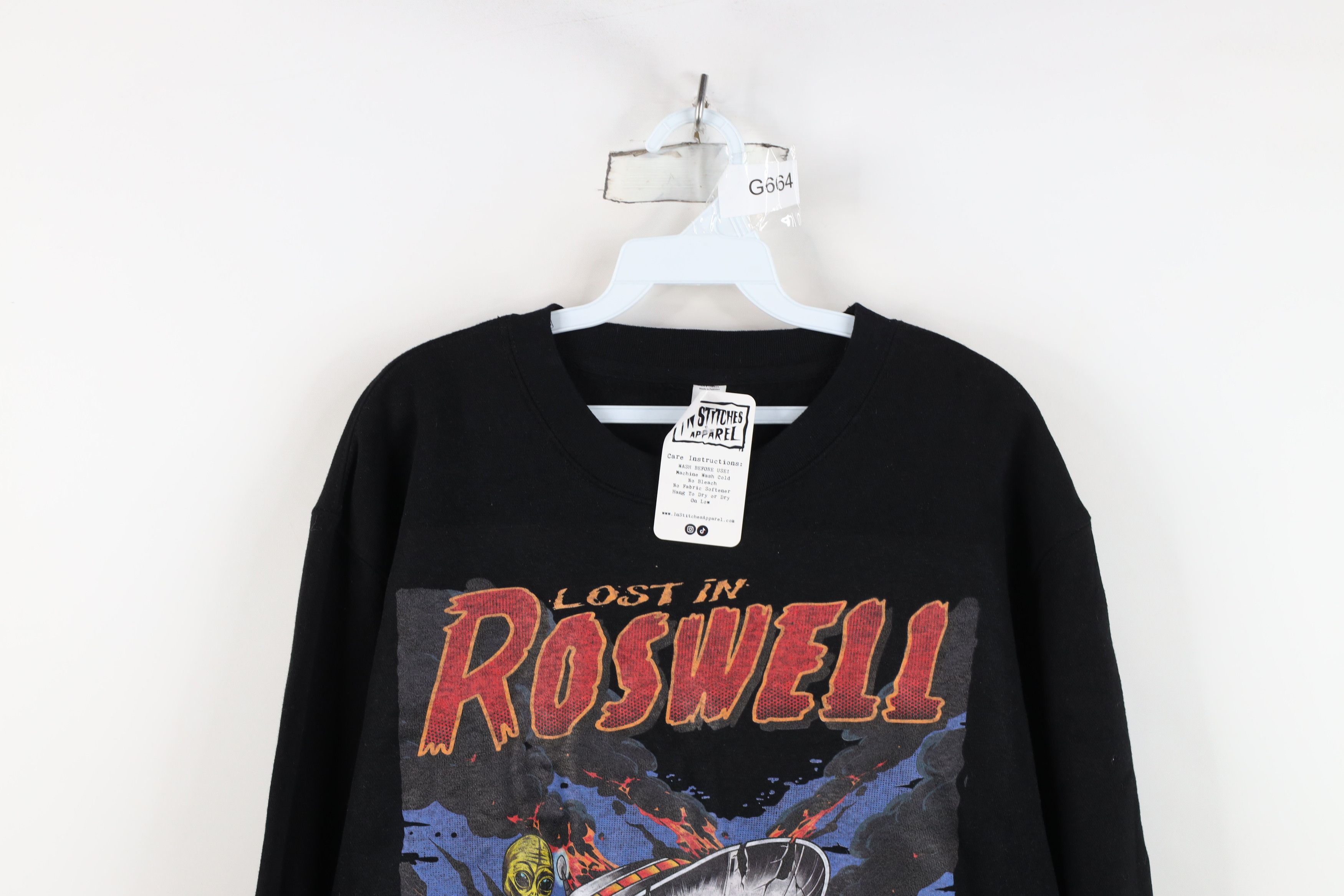 Vintage Y2K Streetwear Roswell Alien Crewneck Sweatshirt Black Size US M / EU 48-50 / 2 - 2 Thumbnail