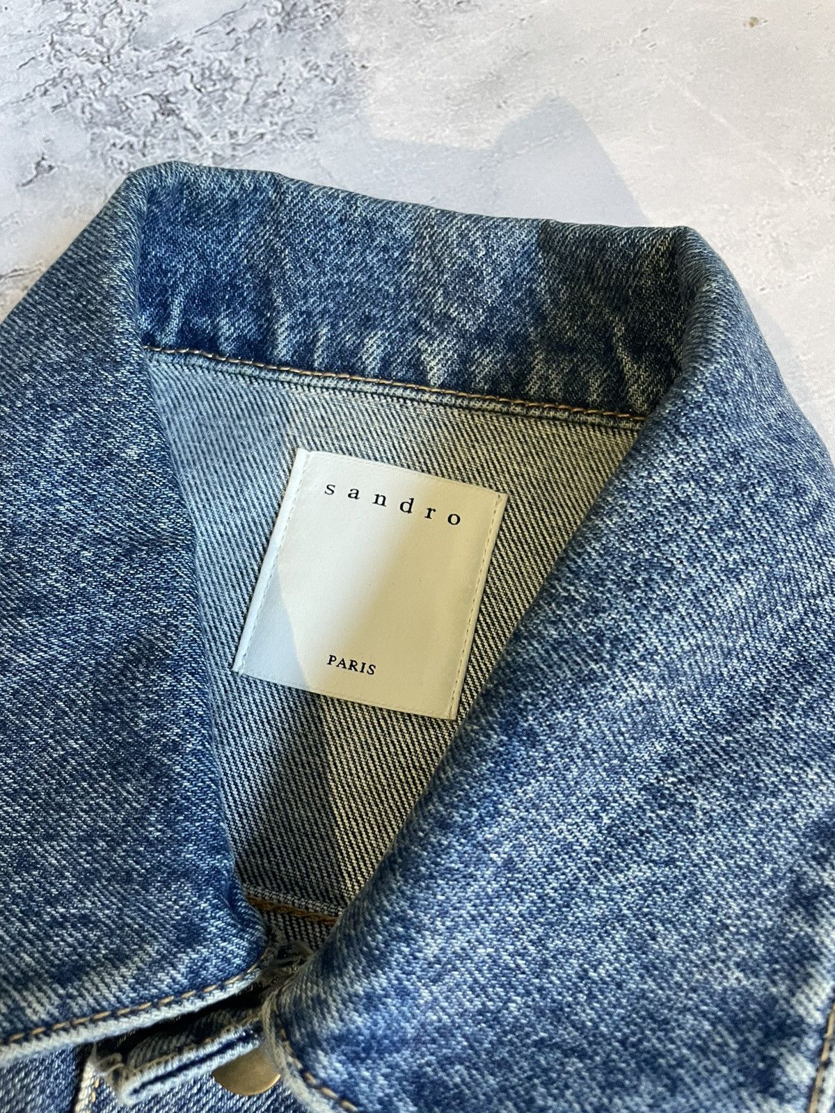 Designer × Japanese Brand × Sandro Sandro Patchwork Denim Blazer Jacket 2018 Size S / US 4 / IT 40 - 6 Thumbnail