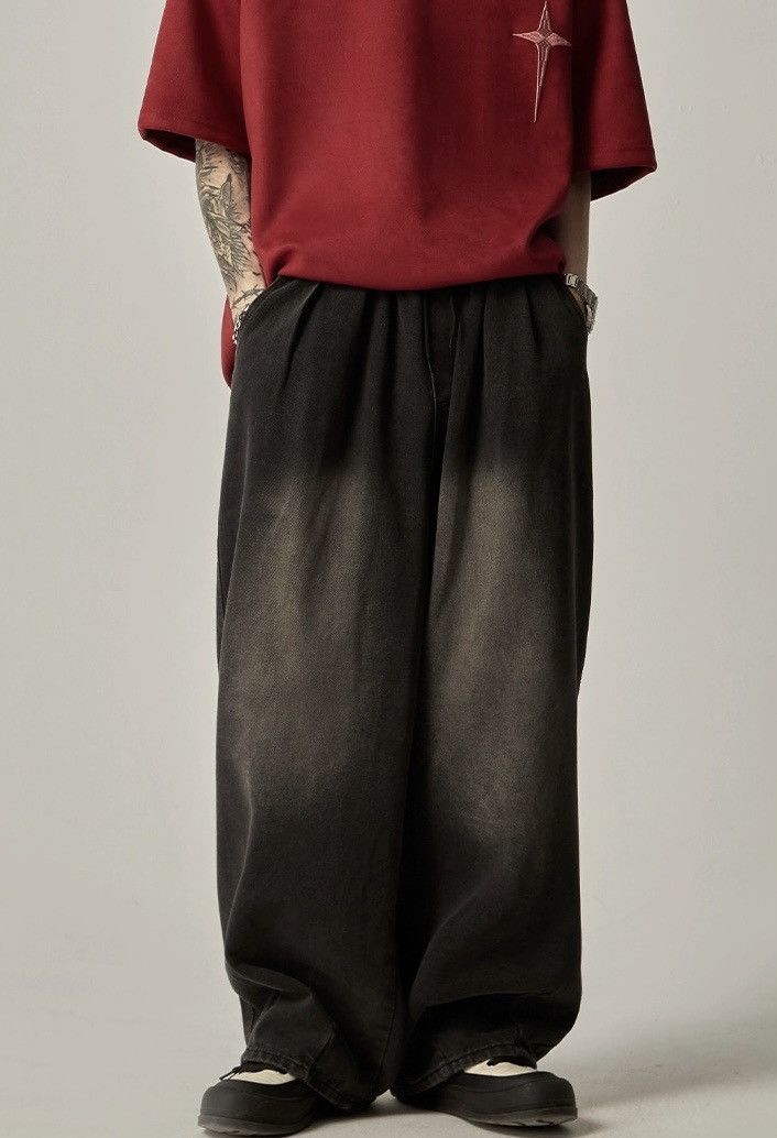 Streetwear faded loose skate baggy jeans