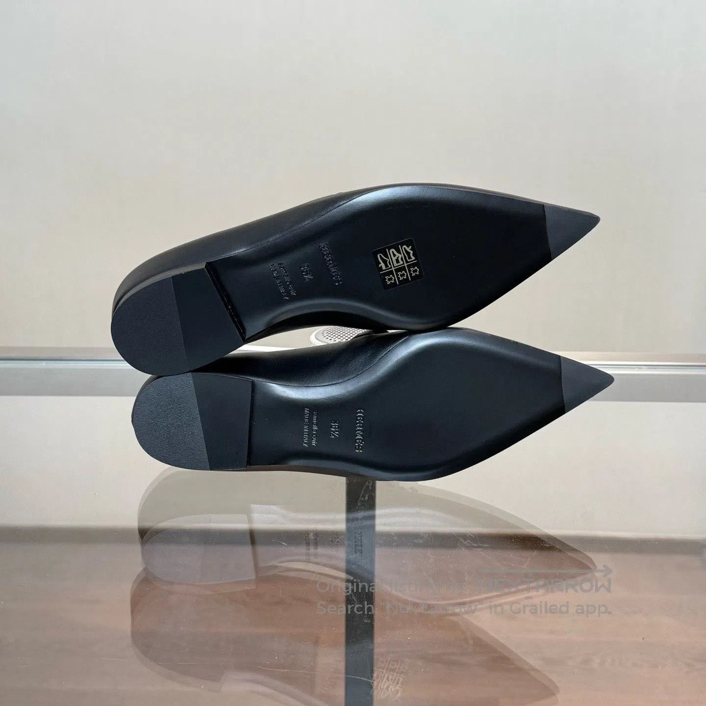 Hermes HERMES New Black Silver Kelly Ballet Flats. Size US 5.5 / IT 35.5 - 7 Thumbnail