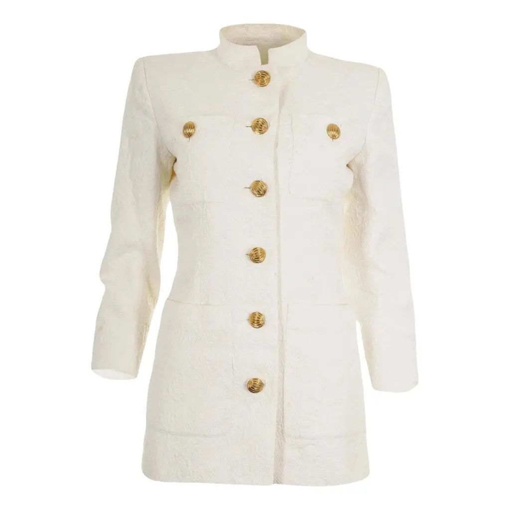 Yves Saint Laurent Yves Saint Laurent White Vintage Blazer Gold Buttons FR36 Size XS / US 0-2 / IT 36-38 - 1 Thumbnail
