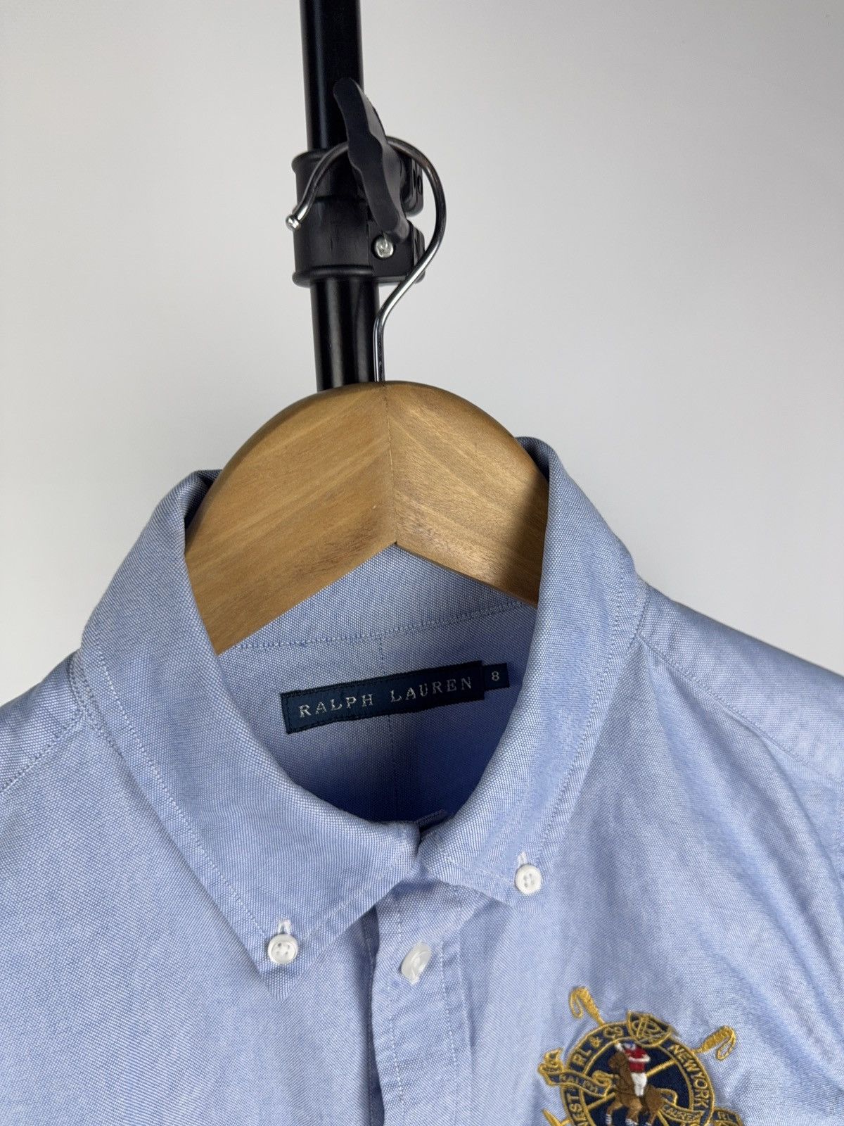 Polo Ralph Lauren Ralph Lauren Crest Oxford Shirt Blue Button-Down Size 8 Size M / US 6-8 / IT 42-44 - 4 Thumbnail